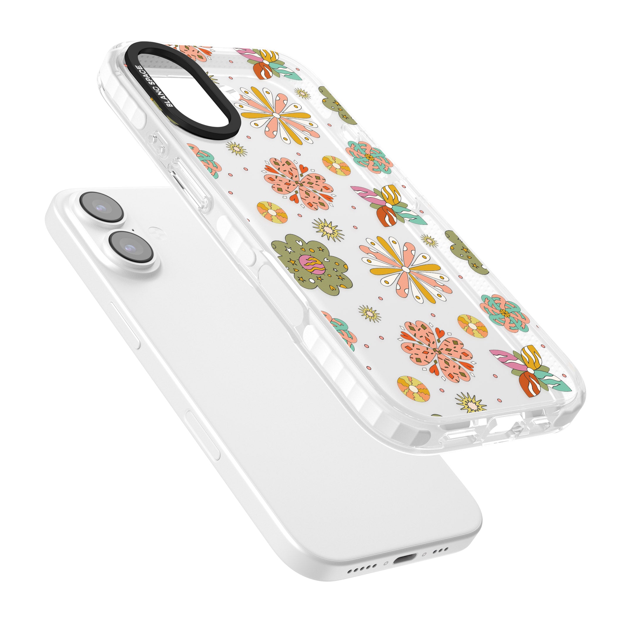 Boho Celestial Psychedelic Floral iPhone 17 Impact Clear Phone Case Colours
