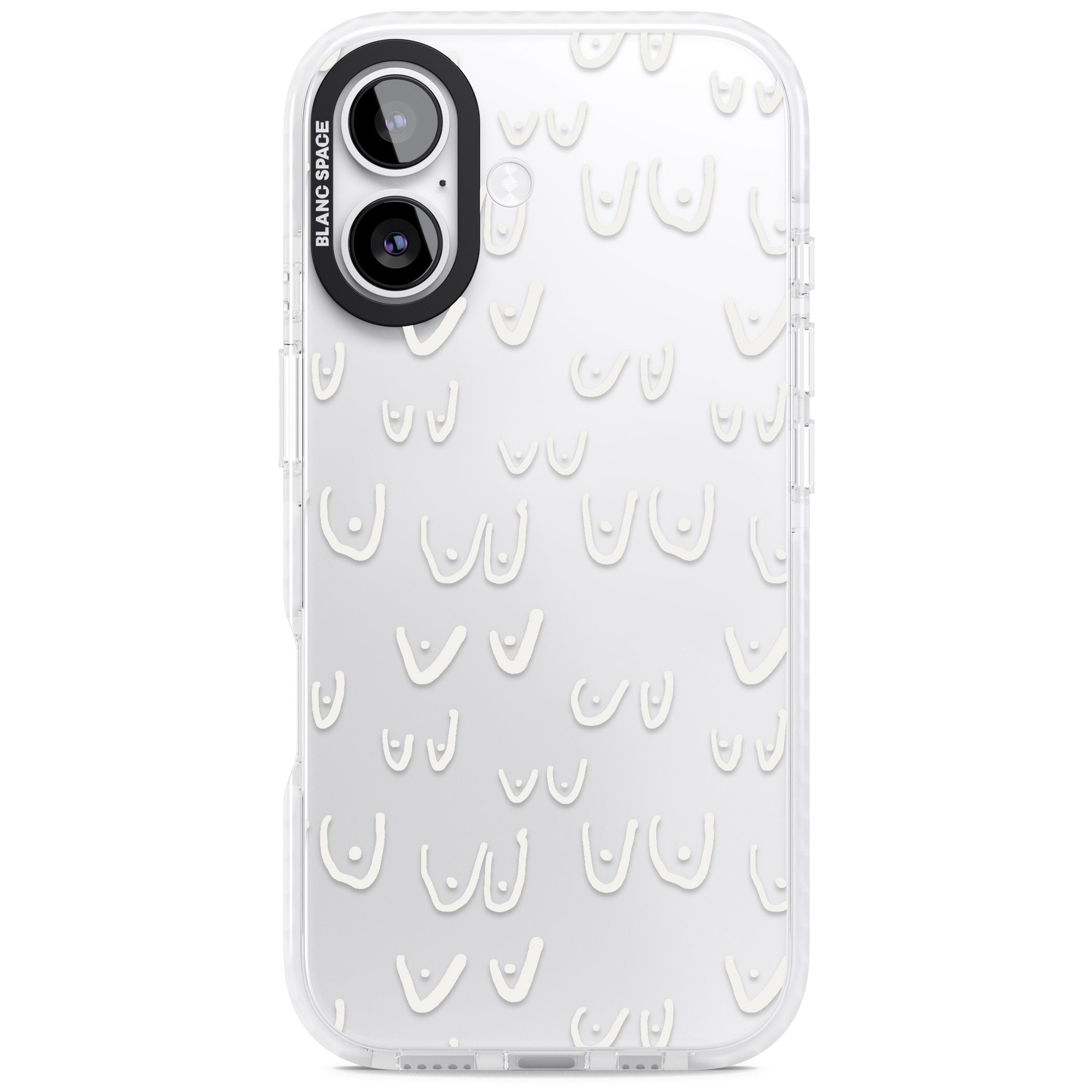 Boob Pattern (White) iPhone 17 Impact Clear Phone Case