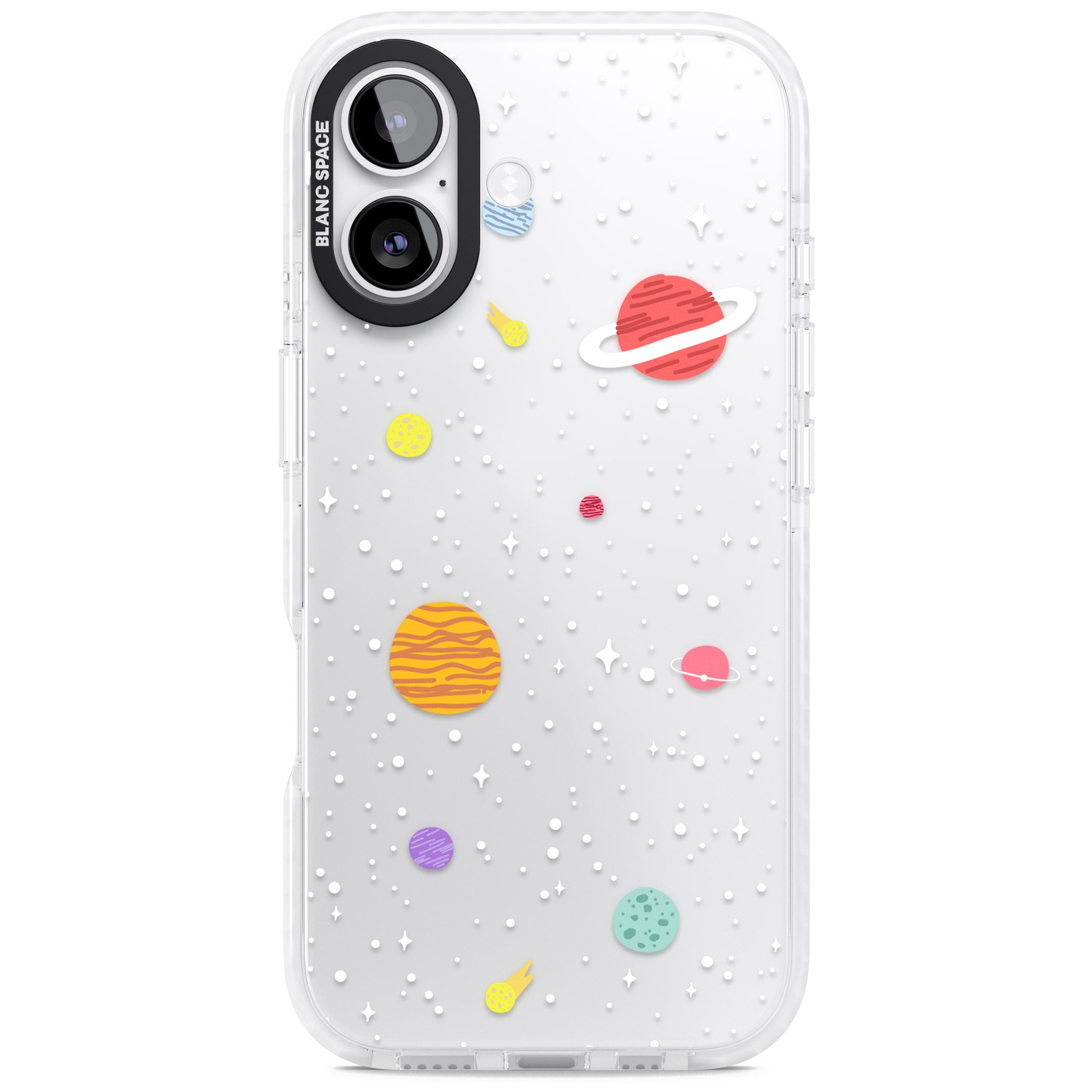 Cute Cartoon Planets (Clear) iPhone 17 Impact Clear Phone Case