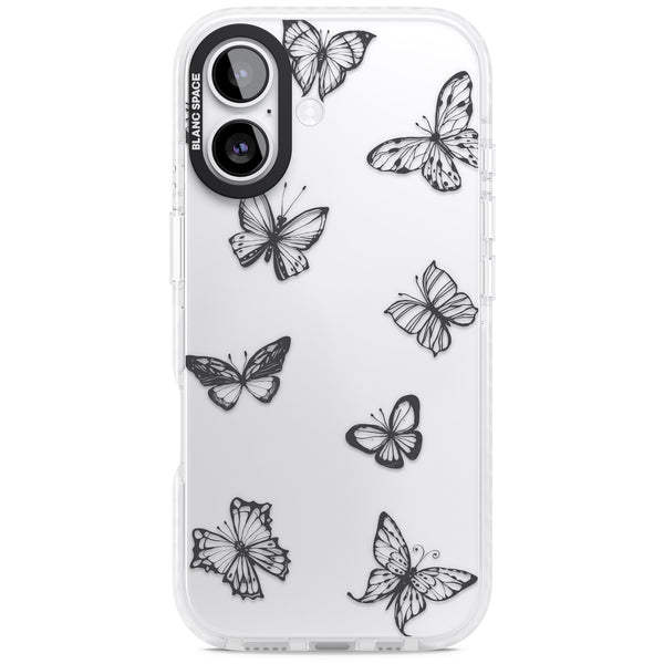 Grey Butterfly Line Pattern