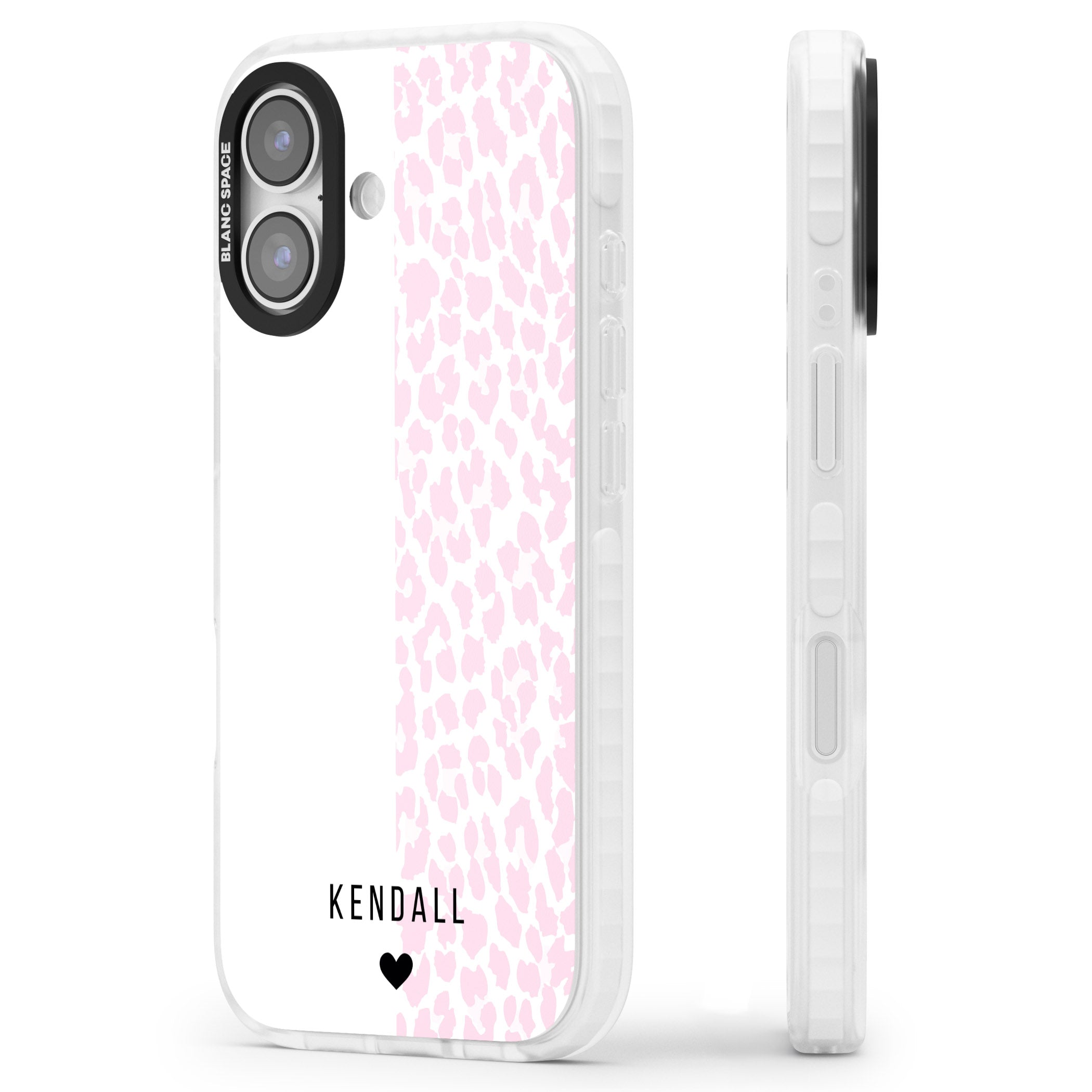 Personalised Pink Leopard iPhone 17 Impact Clear Phone Case Side Profile