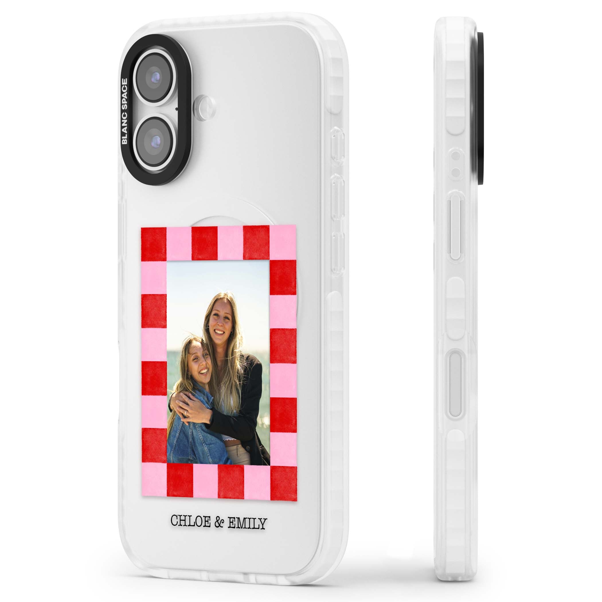 Bubblegum Check Photo for her iPhone case | Black Impact case for iPhone 17