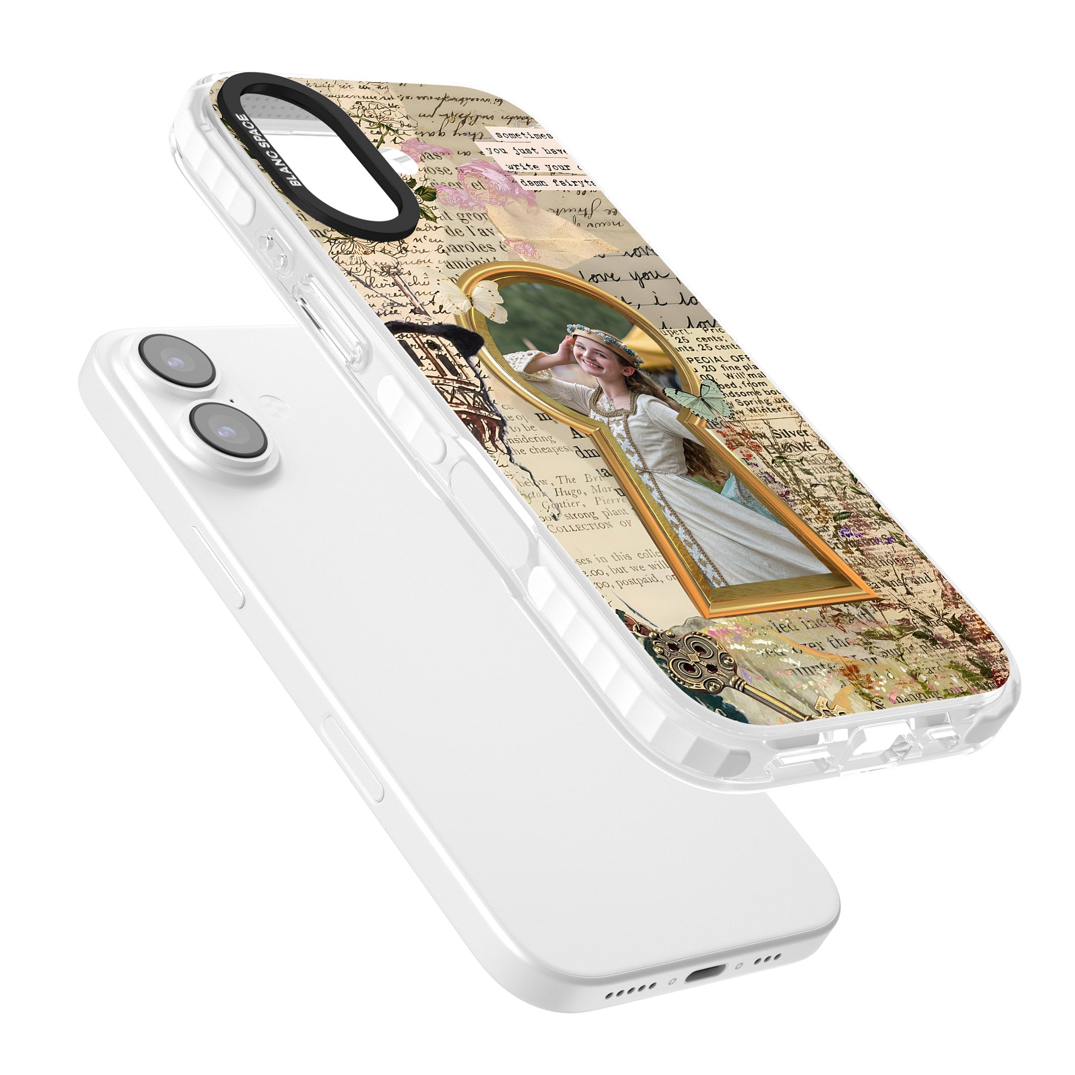 Personalised Bookpage Keyhole Frame iPhone 17 Impact Clear Phone Case Colours