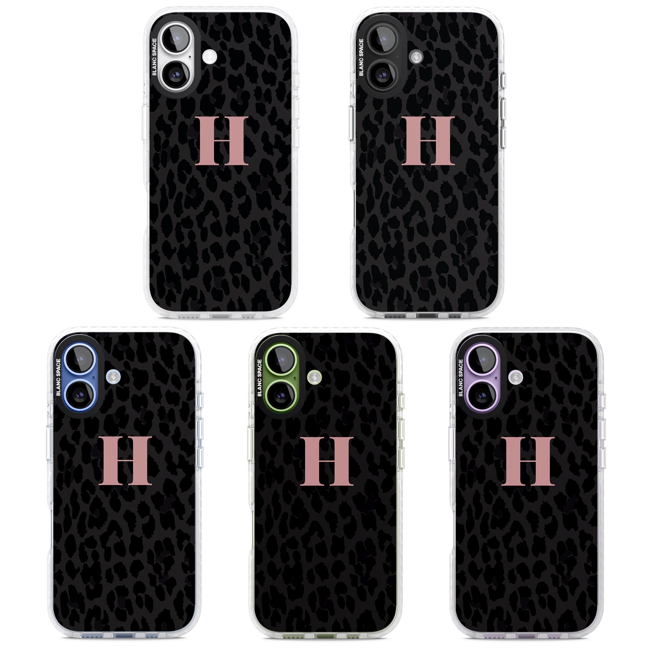 Personalised Pink Leopard Monogram iPhone 17 Impact Clear Phone Case APT Impact Protection