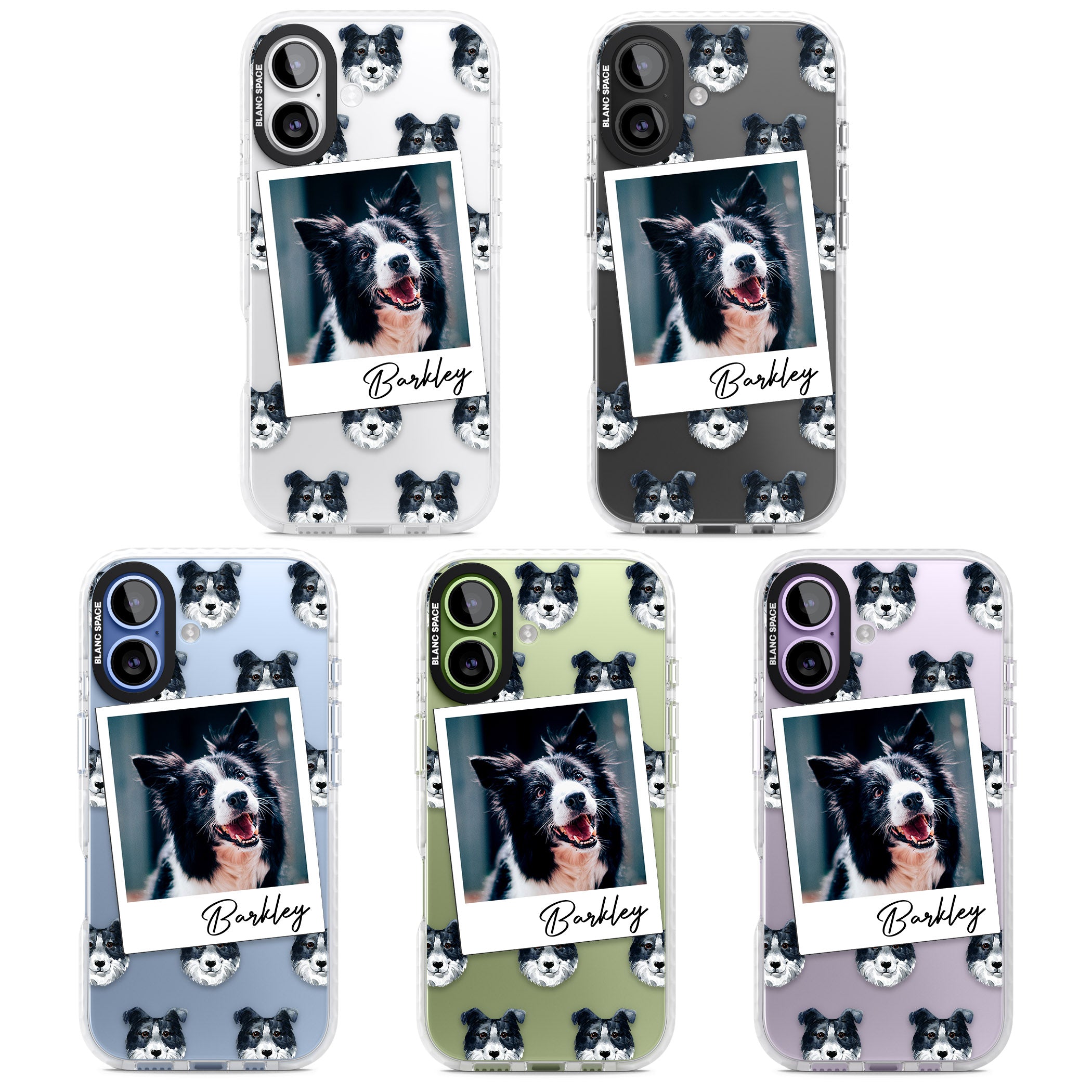 Personalised Border Collie Instant Camera Photo iPhone 17 Impact Clear Phone Case APT Impact Protection