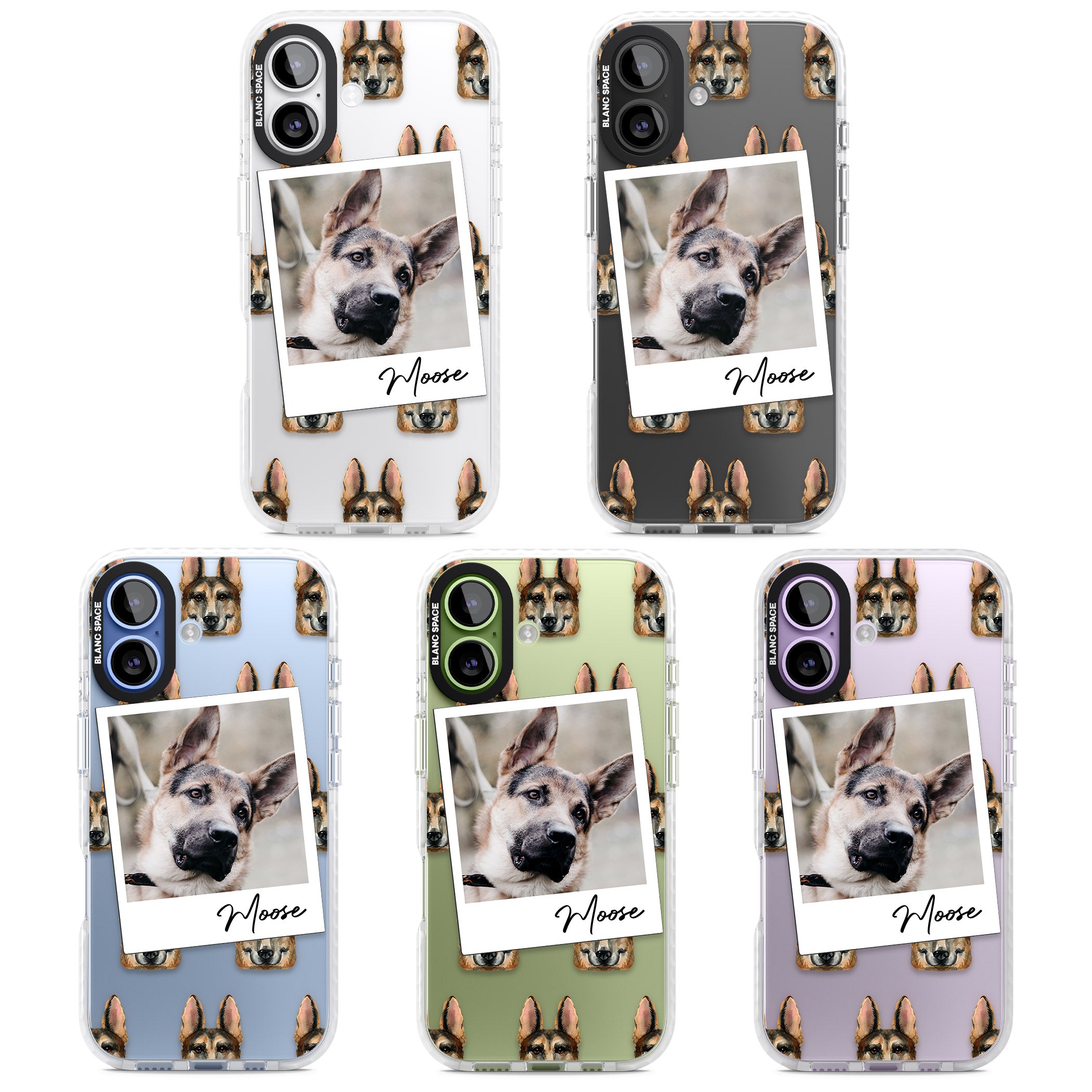 Personalised German Shepherd Instant Camera Photo iPhone 17 Impact Clear Phone Case APT Impact Protection