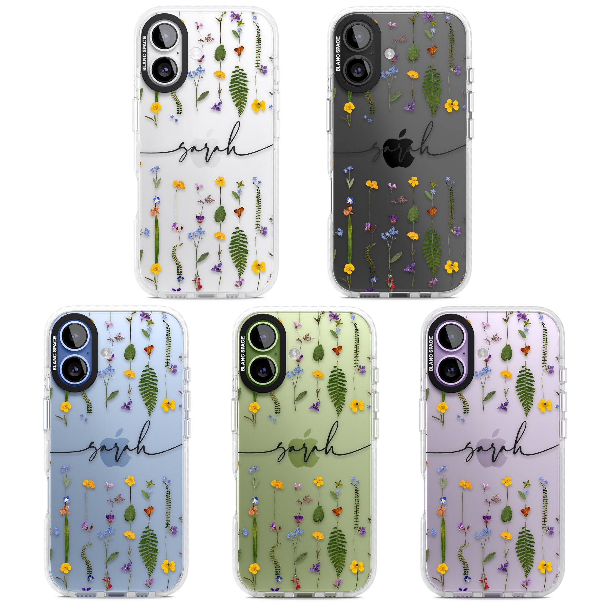 Personalised Wildflower Chain iPhone 17 Impact Clear Phone Case APT Impact Protection