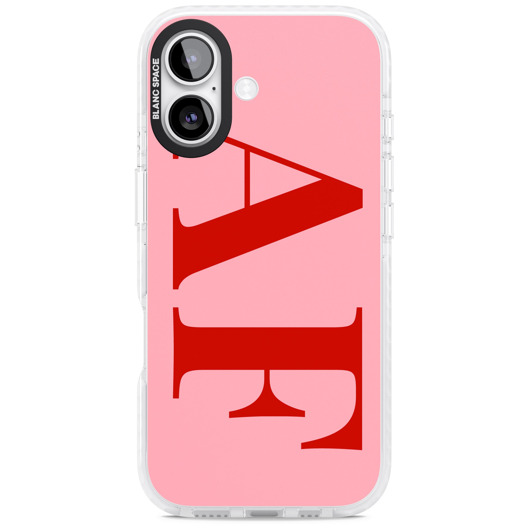Personalised Red & Pink Letters iPhone 17 Impact Clear Phone Case