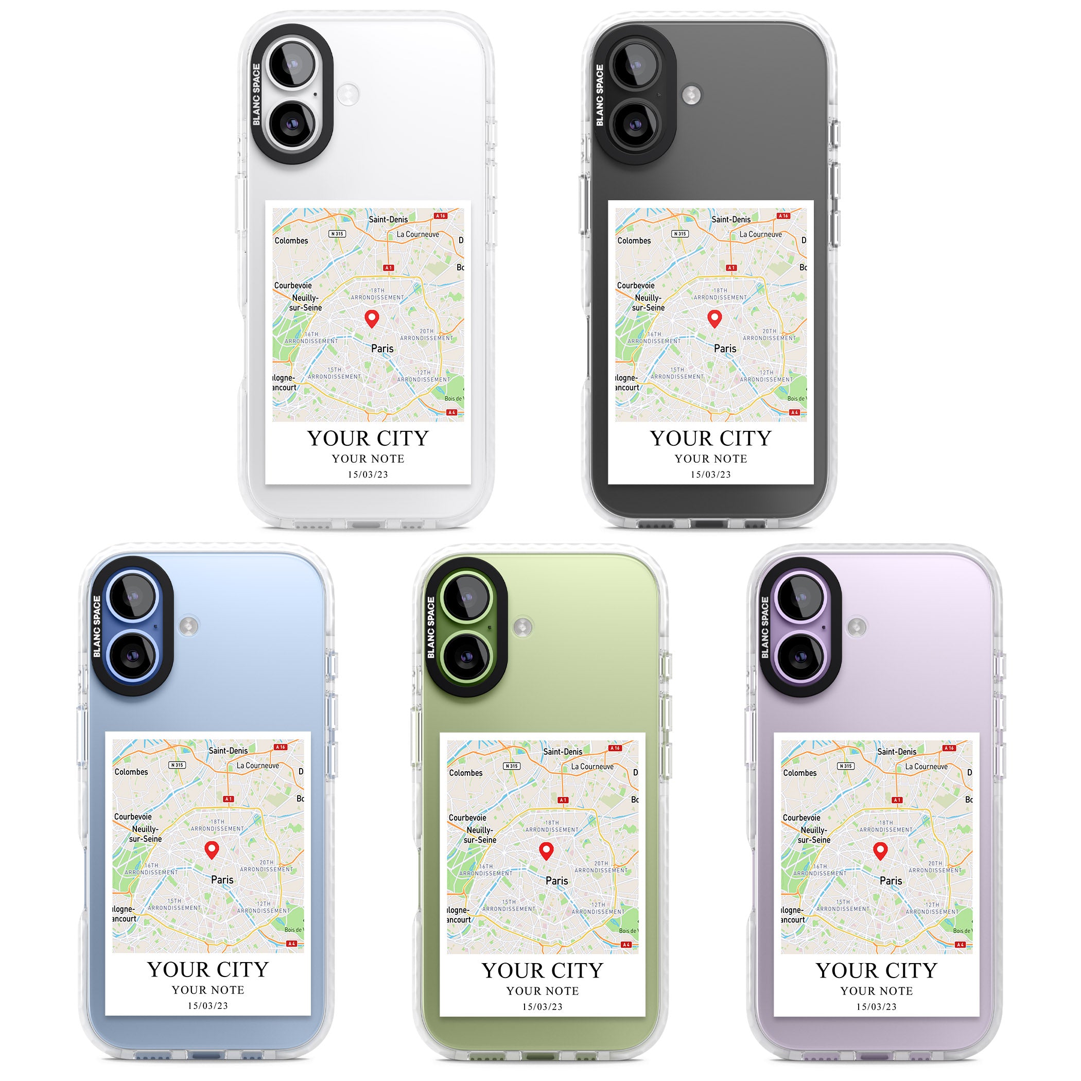 Personalised World Map iPhone 17 Impact Clear Phone Case APT Impact Protection