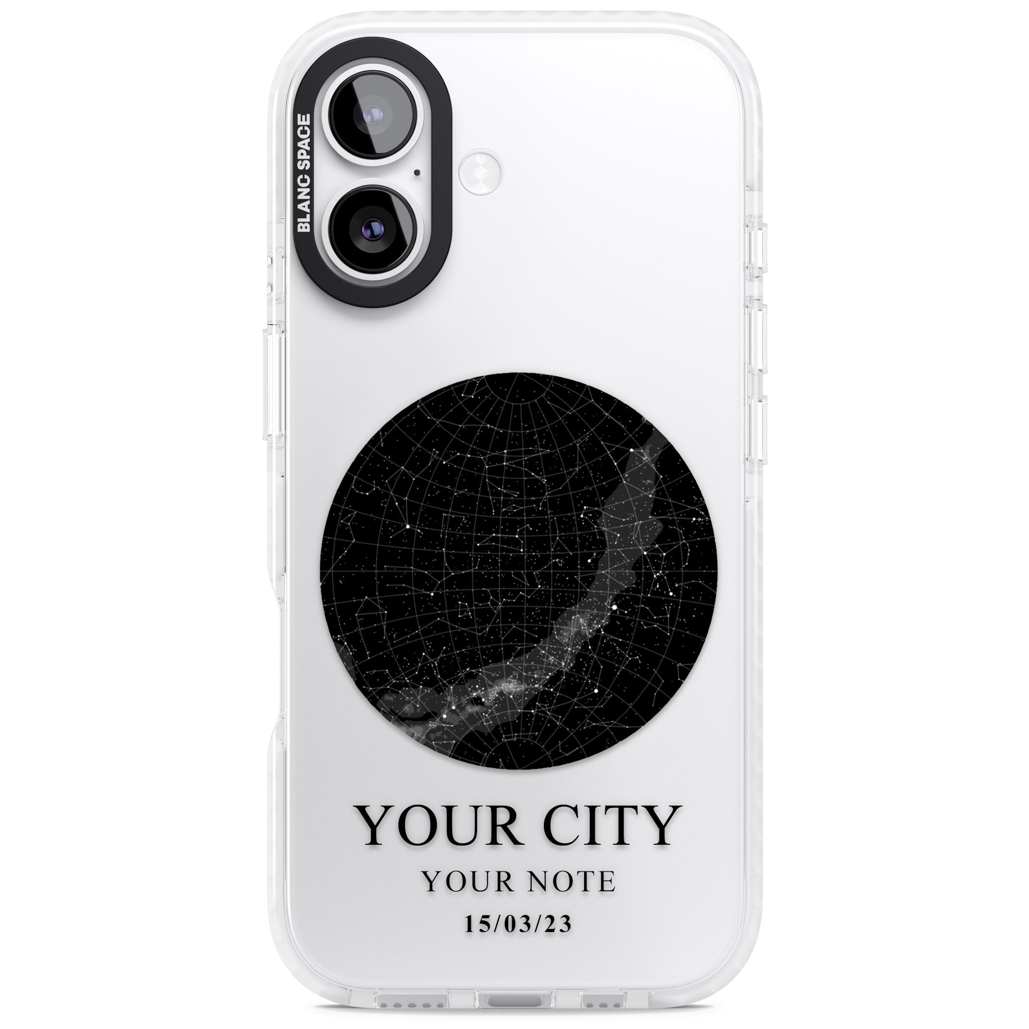 Personalised Star Map iPhone 17 Impact Clear Phone Case
