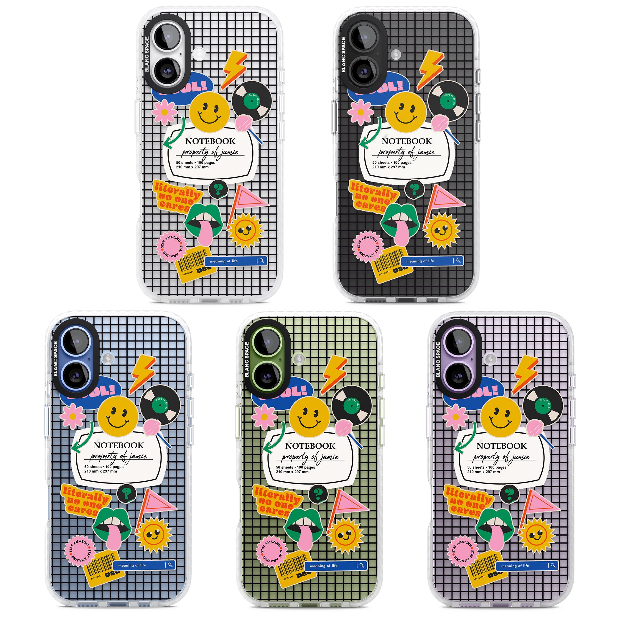 Personalised Sticker Mix Grid iPhone 17 Impact Clear Phone Case APT Impact Protection