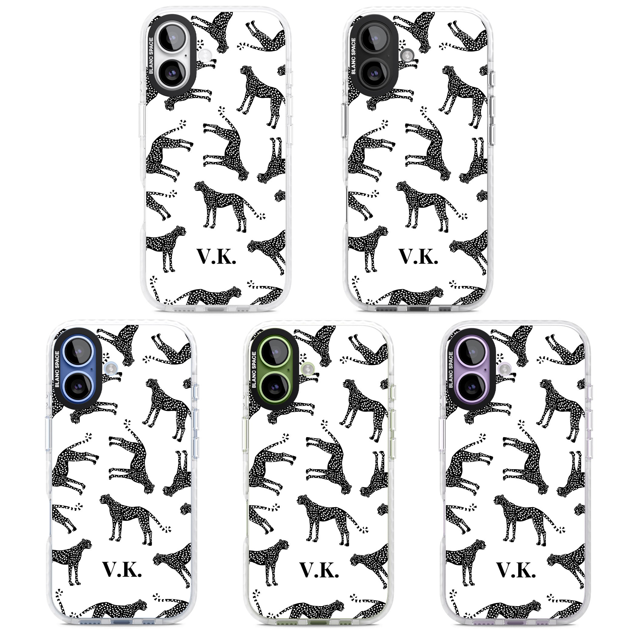 Personalised Black & White Cheetah Pattern iPhone 17 Impact Clear Phone Case APT Impact Protection