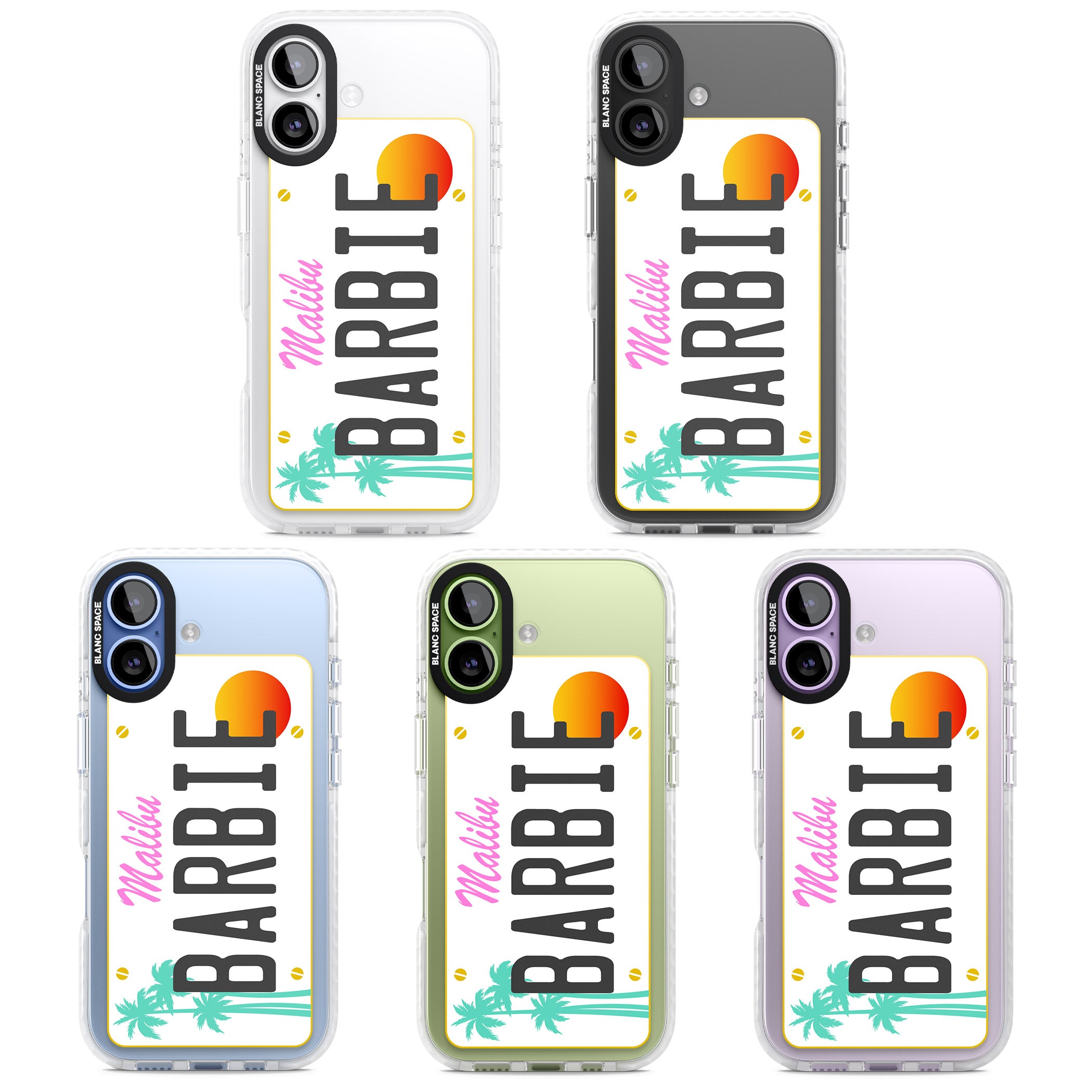 Personalised Malibu License Plate iPhone 17 Impact Clear Phone Case APT Impact Protection