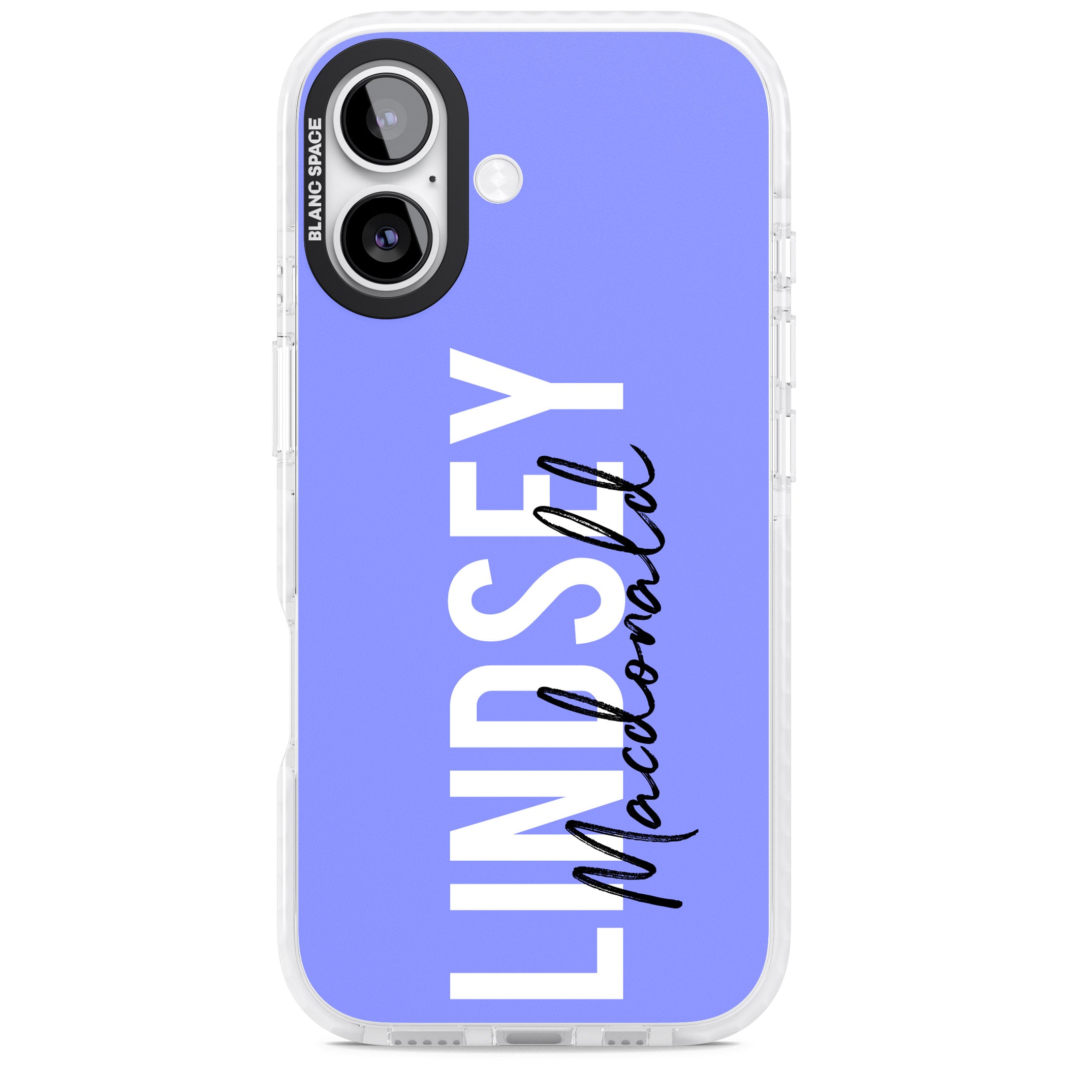Personalised Bold Name: Purple iPhone 17 Impact Clear Phone Case