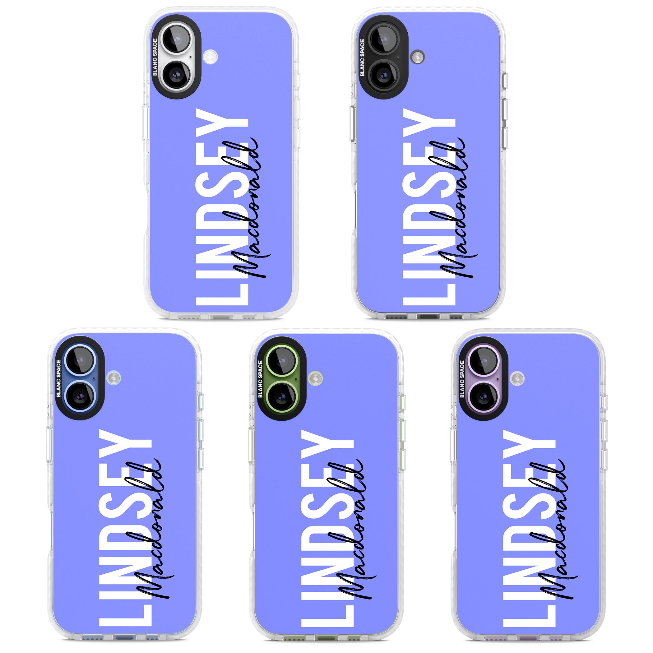 Personalised Bold Name: Purple iPhone 17 Impact Clear Phone Case APT Impact Protection