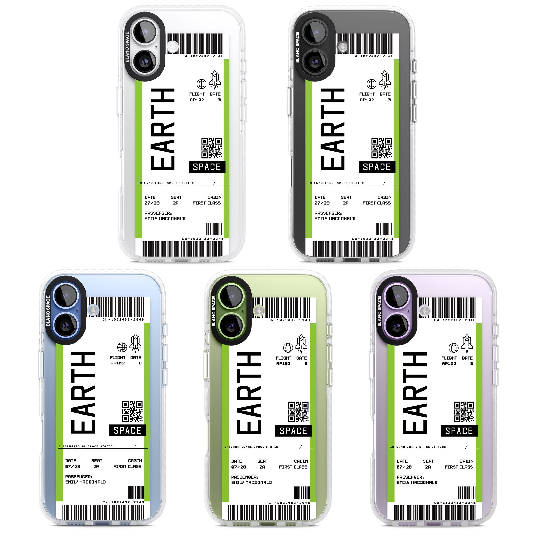 Personalised Earth Travel Ticket iPhone 17 Impact Clear Phone Case APT Impact Protection