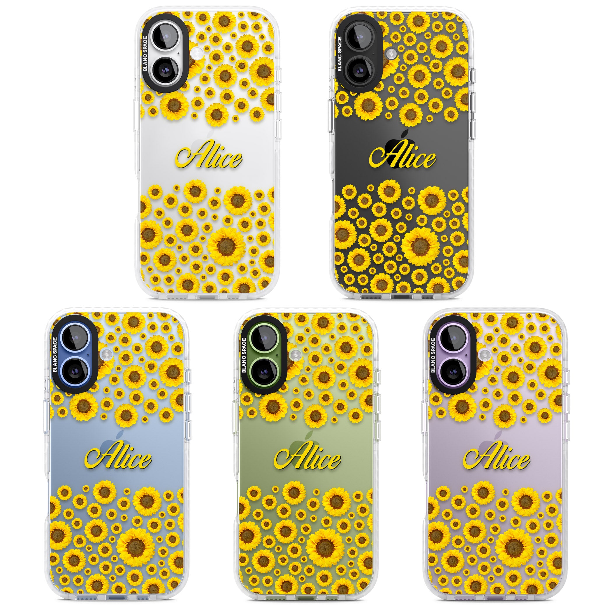 Personalised Sunflowers iPhone 17 Impact Clear Phone Case APT Impact Protection