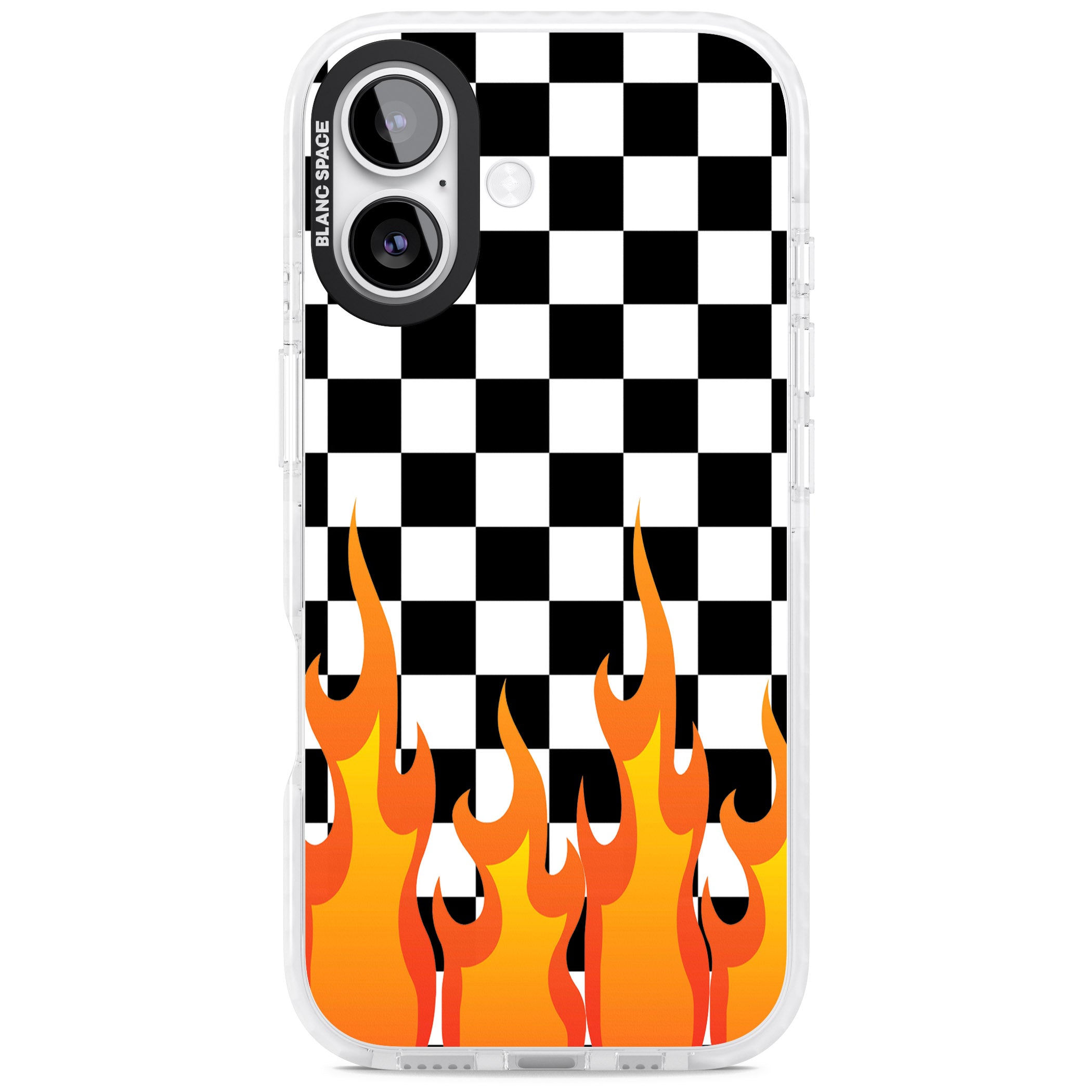 Checkered Fire iPhone 17 Impact Clear Phone Case