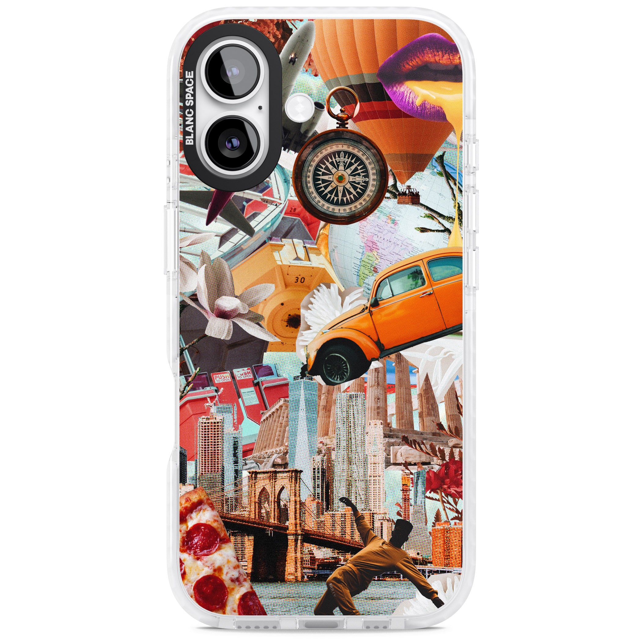 Bold New York Collage iPhone 17 Impact Clear Phone Case