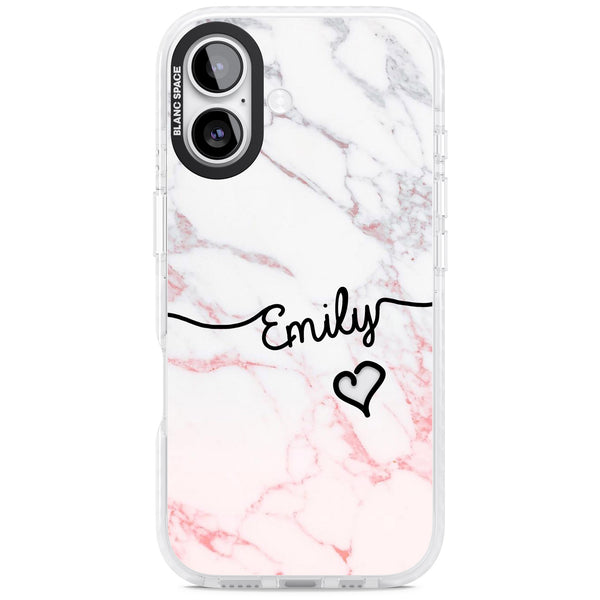 Personalised Pink Fade Marble Heart