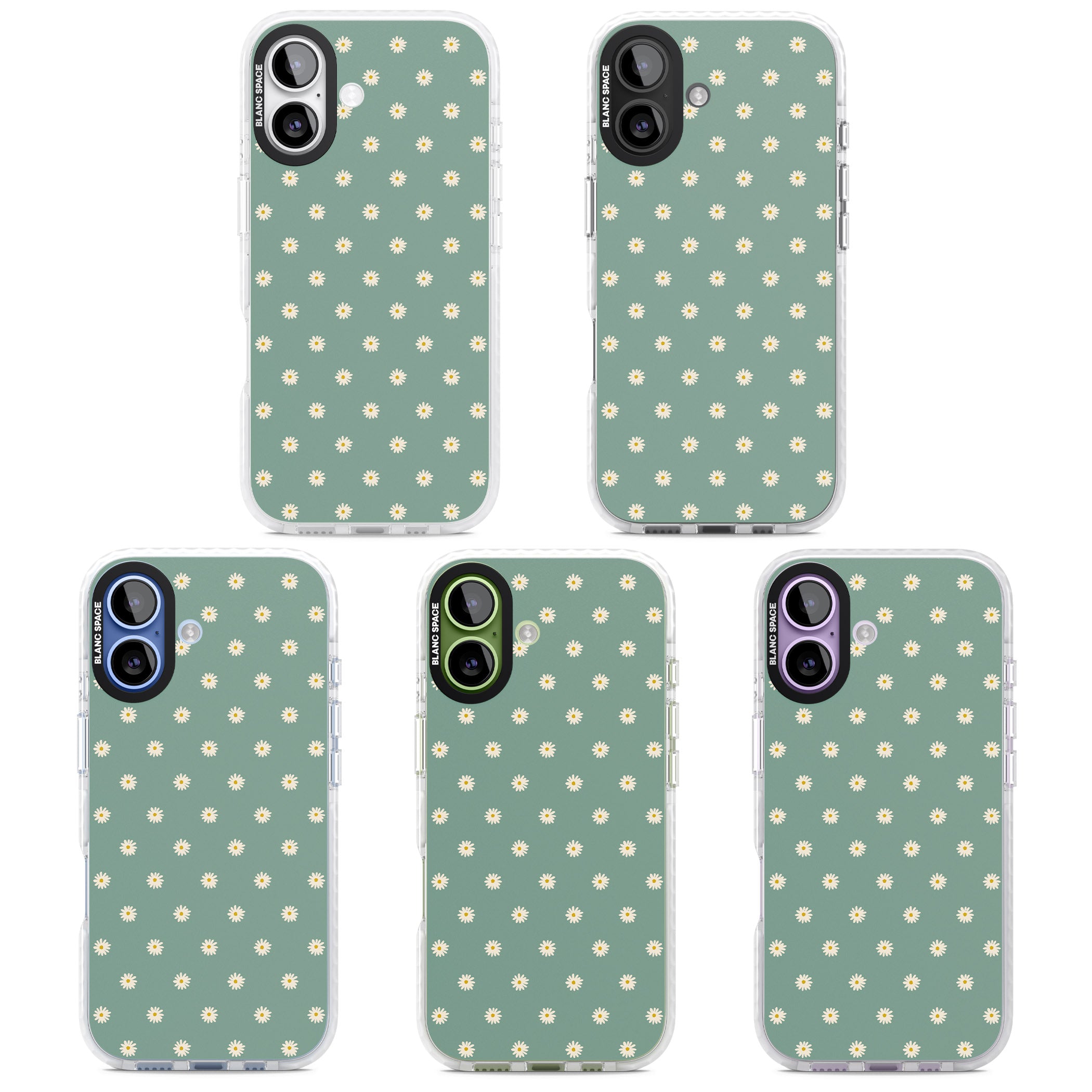 Sage Daisy Floral iPhone 17 Impact Clear Phone Case APT Impact Protection