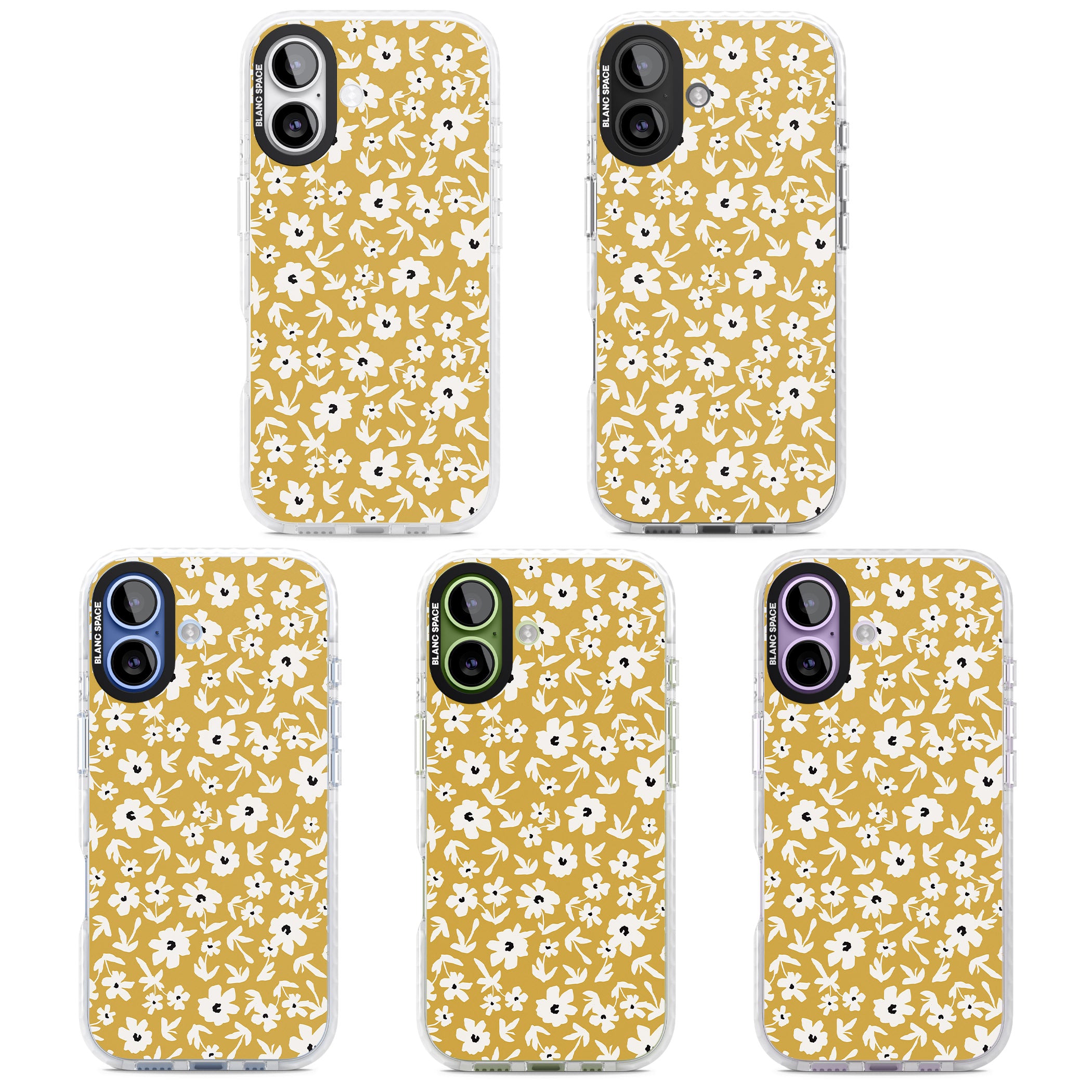 Mustard Floral iPhone 17 Impact Clear Phone Case APT Impact Protection