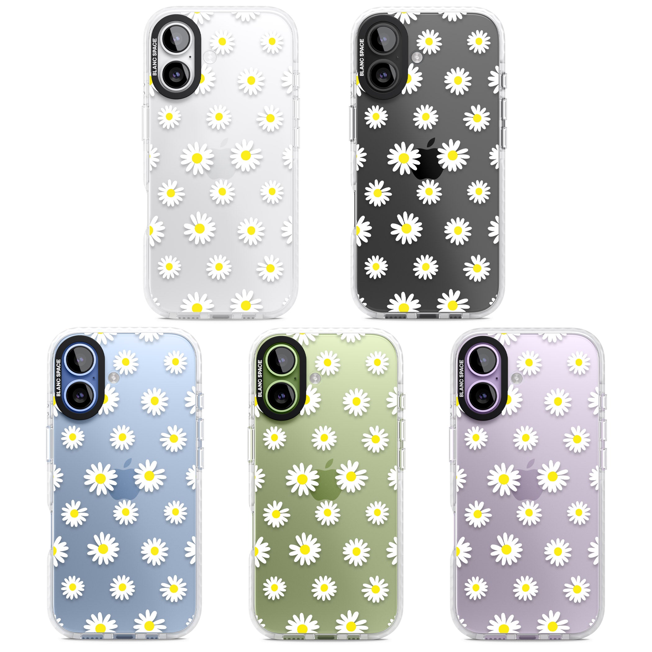 Personalised White Daisy Pattern iPhone 17 Impact Clear Phone Case APT Impact Protection