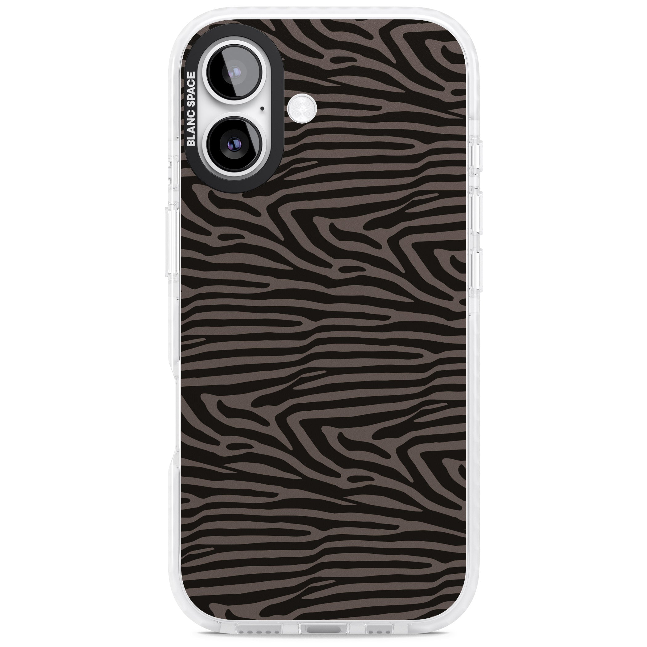Dark Zebra Print iPhone 17 Impact Clear Phone Case