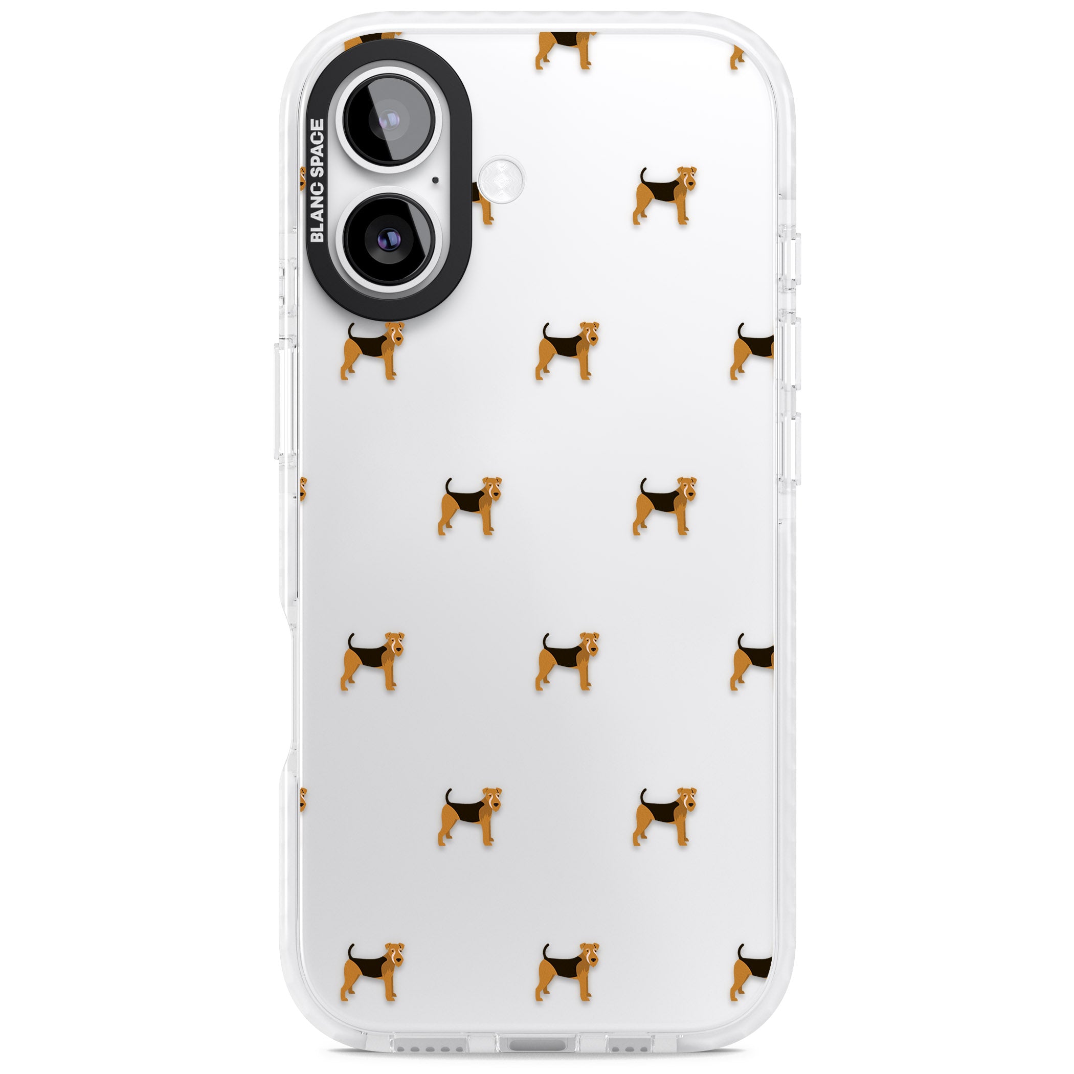 Airedale Terrier Dog Pattern iPhone 17 Impact Clear Phone Case