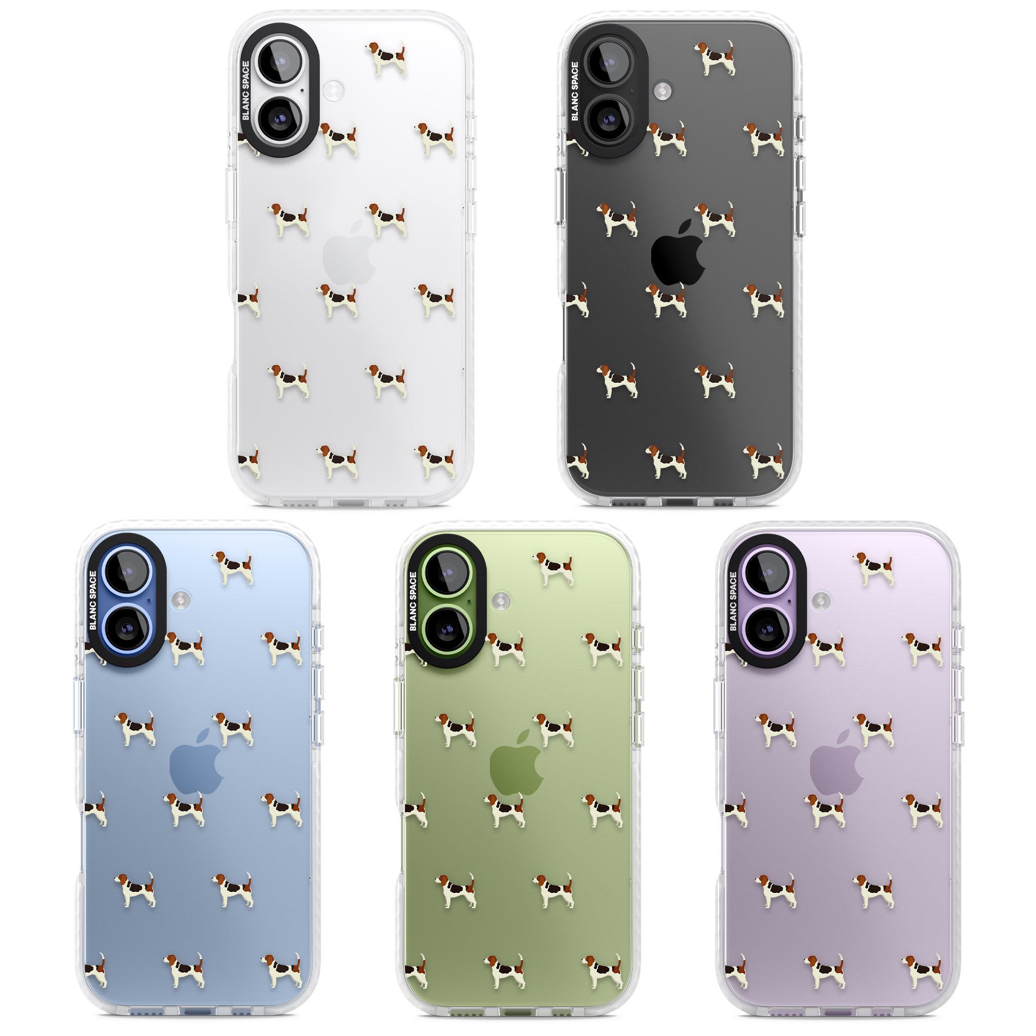 Beagle Dog Pattern iPhone 17 Impact Clear Phone Case APT Impact Protection