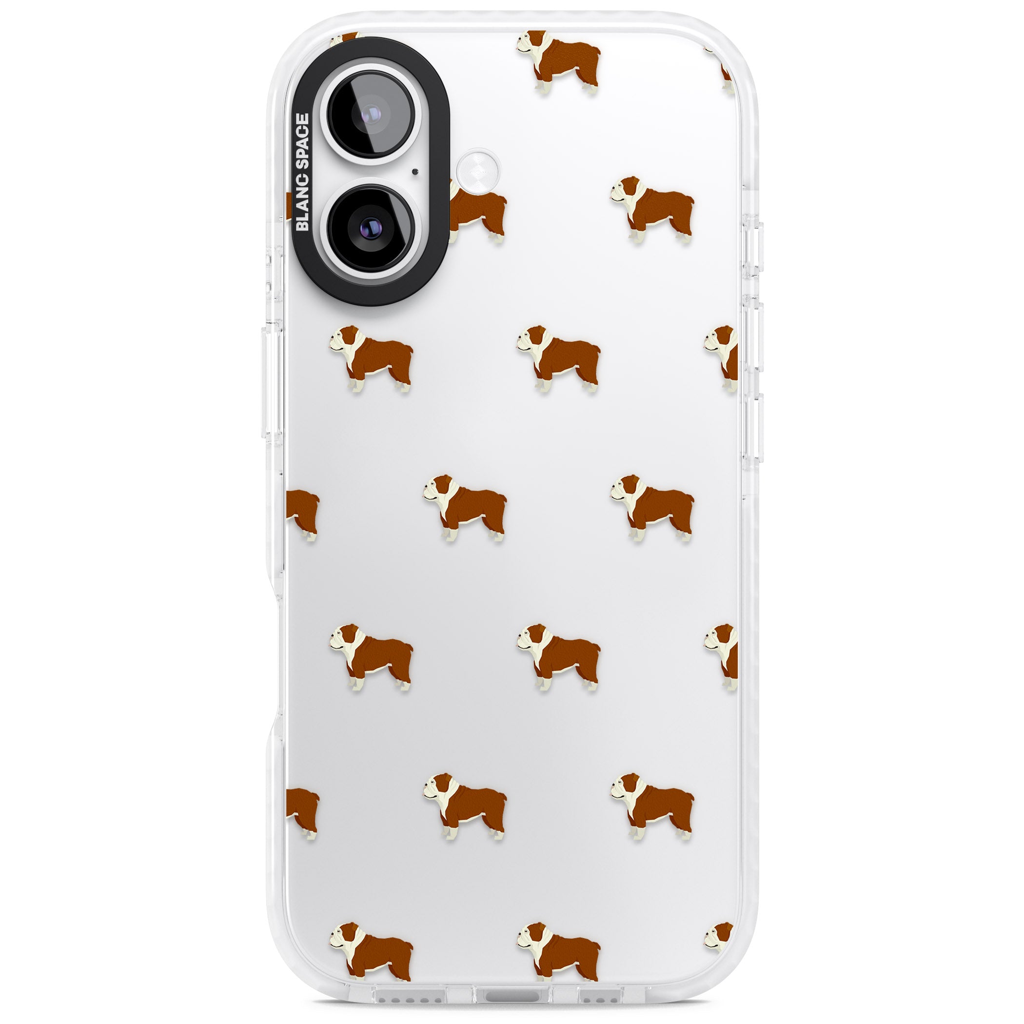 Bulldog Pattern Clear iPhone 17 Impact Clear Phone Case