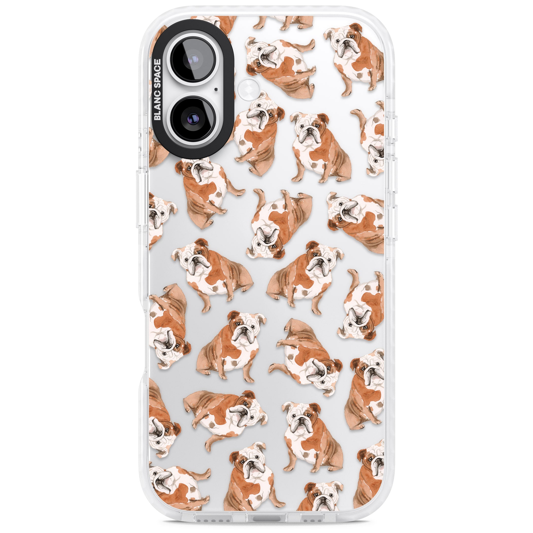 English Bulldog Watercolour Dog Pattern iPhone 17 Impact Clear Phone Case
