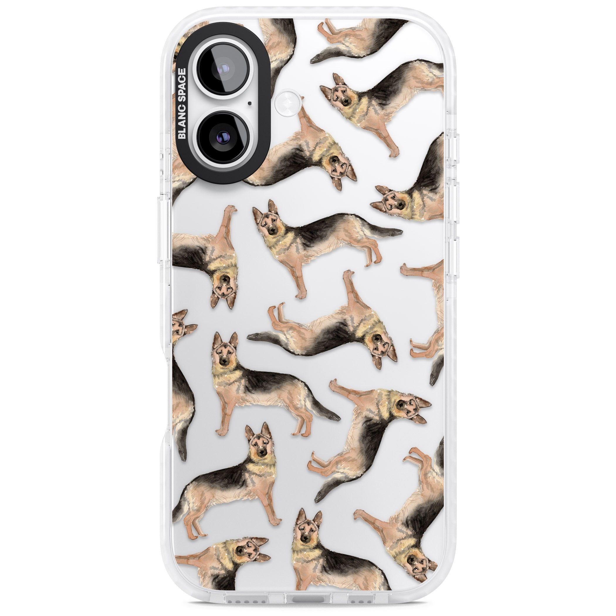 German Shepherd Pattern Classic iPhone 17 Impact Clear Phone Case