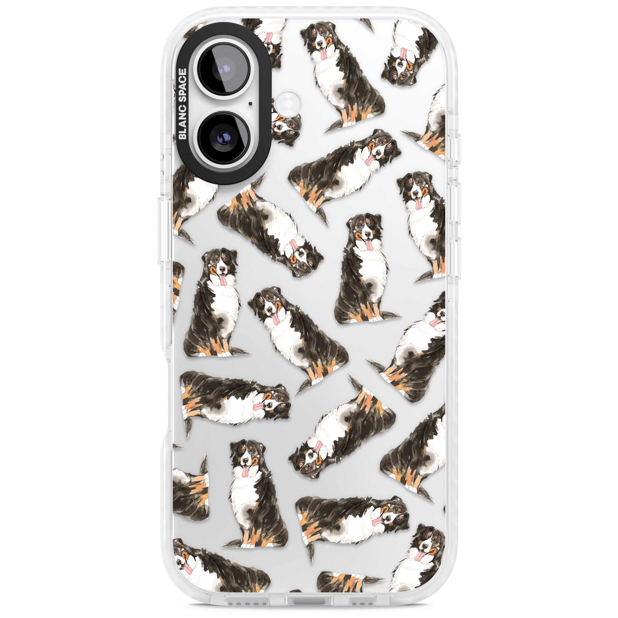 Bernese Mountain Dog Pattern iPhone 17 Impact Clear Phone Case