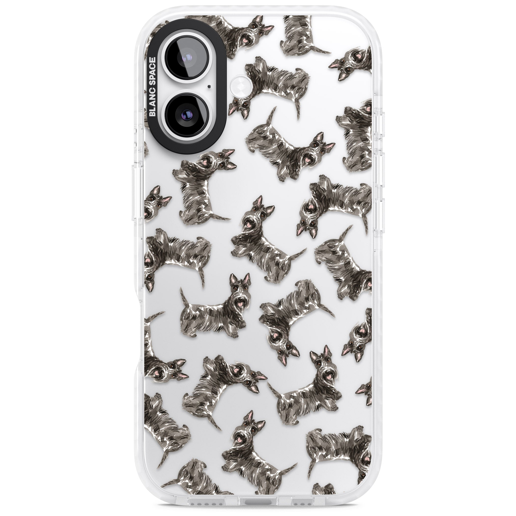 Scottish Terrier Pattern iPhone 17 Impact Clear Phone Case