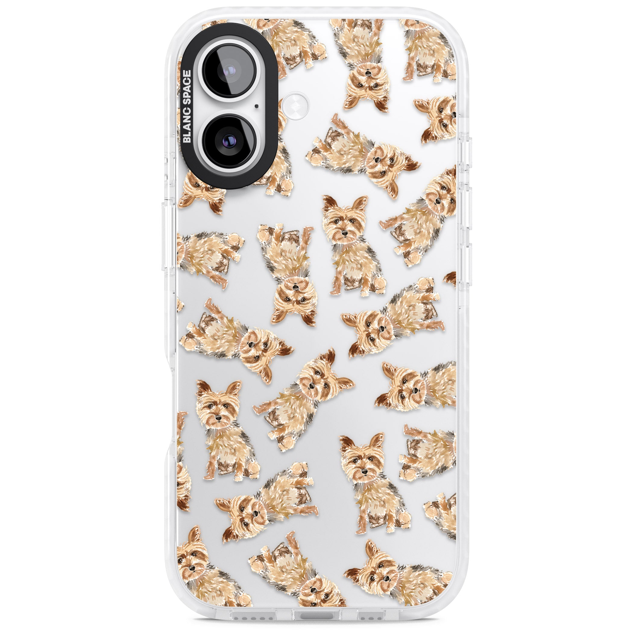 Yorkshire Terrier Dog Pattern iPhone 17 Impact Clear Phone Case
