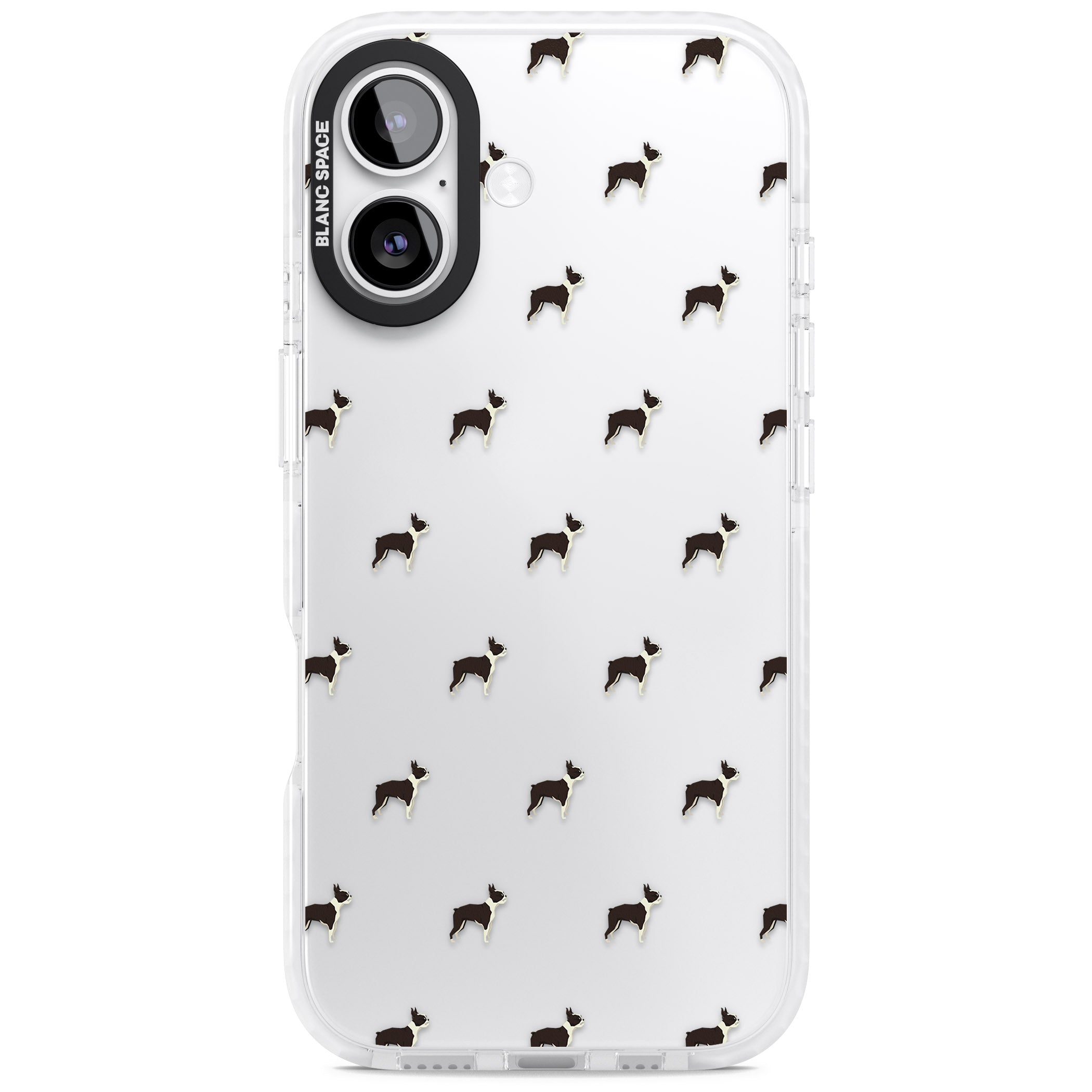 Boston Terrier Pattern iPhone 17 Impact Clear Phone Case