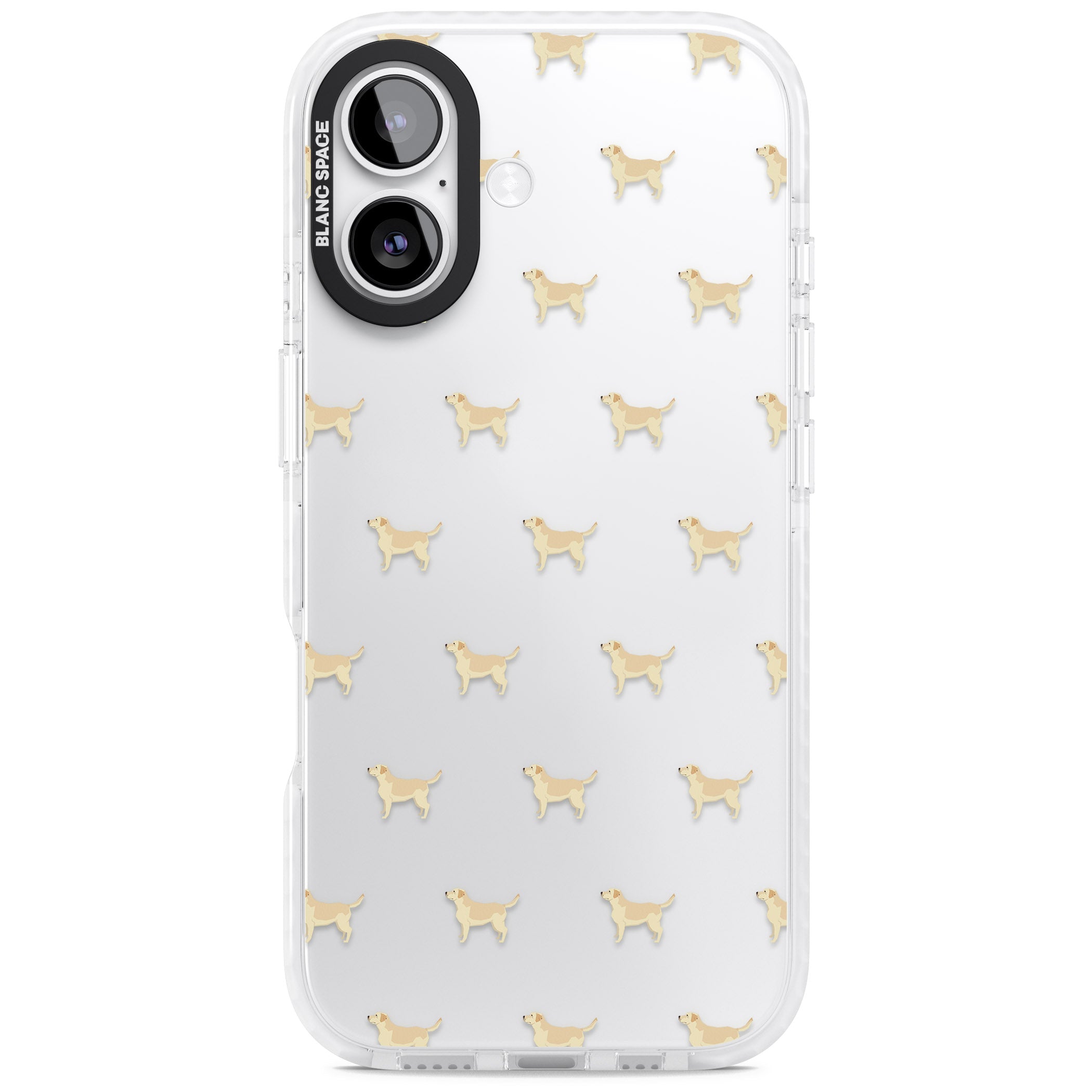 Tan Labrador Dog Pattern iPhone 17 Impact Clear Phone Case
