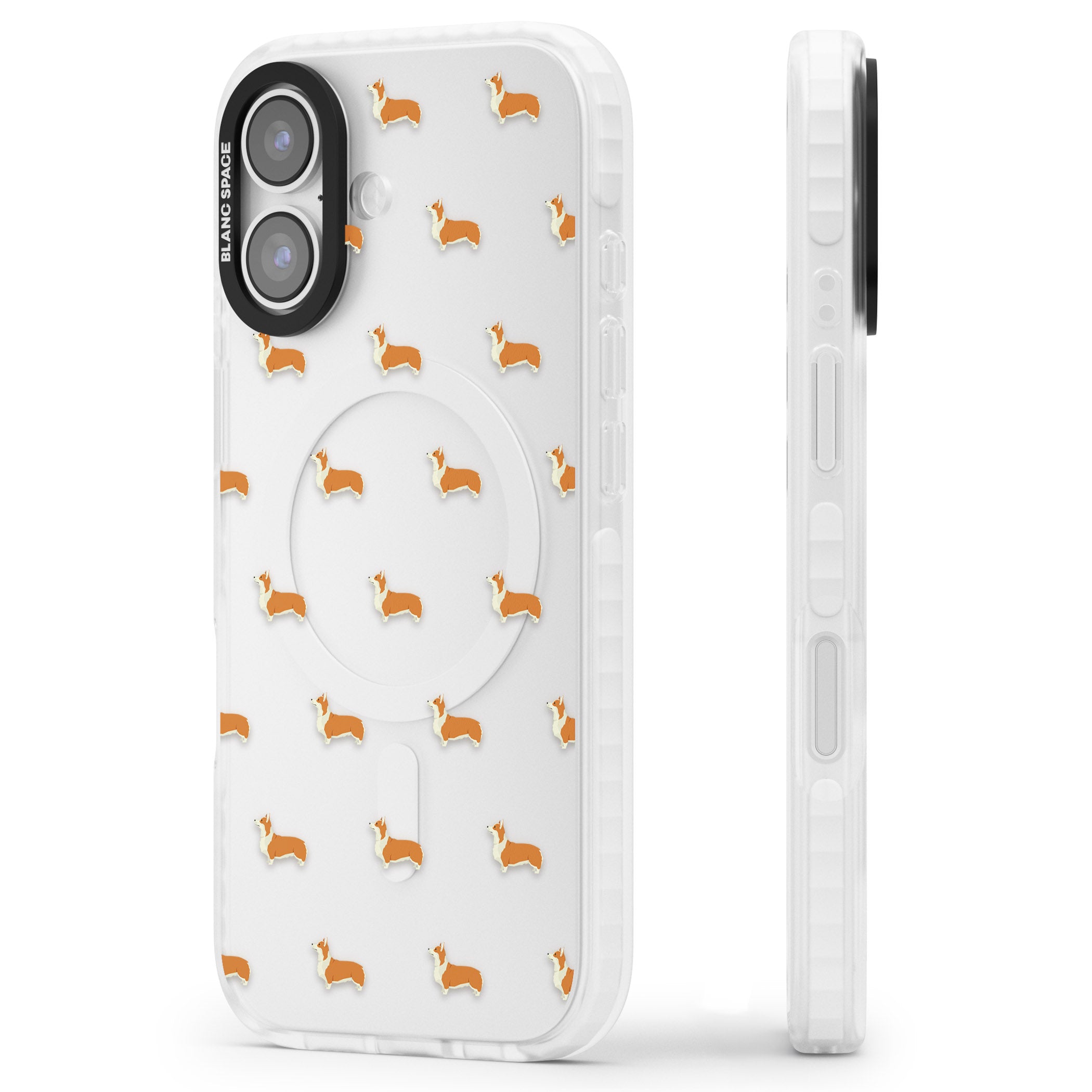 Pembroke Welsh Corgi Pattern iPhone 17 Impact Clear Phone Case Side Profile