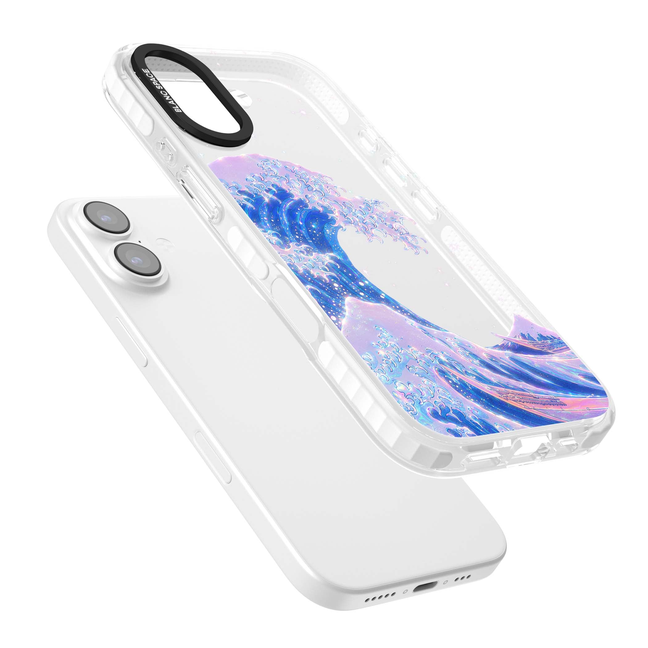 The Great Wave In Opal japanese iPhone case | Black Impact case for iPhone 17