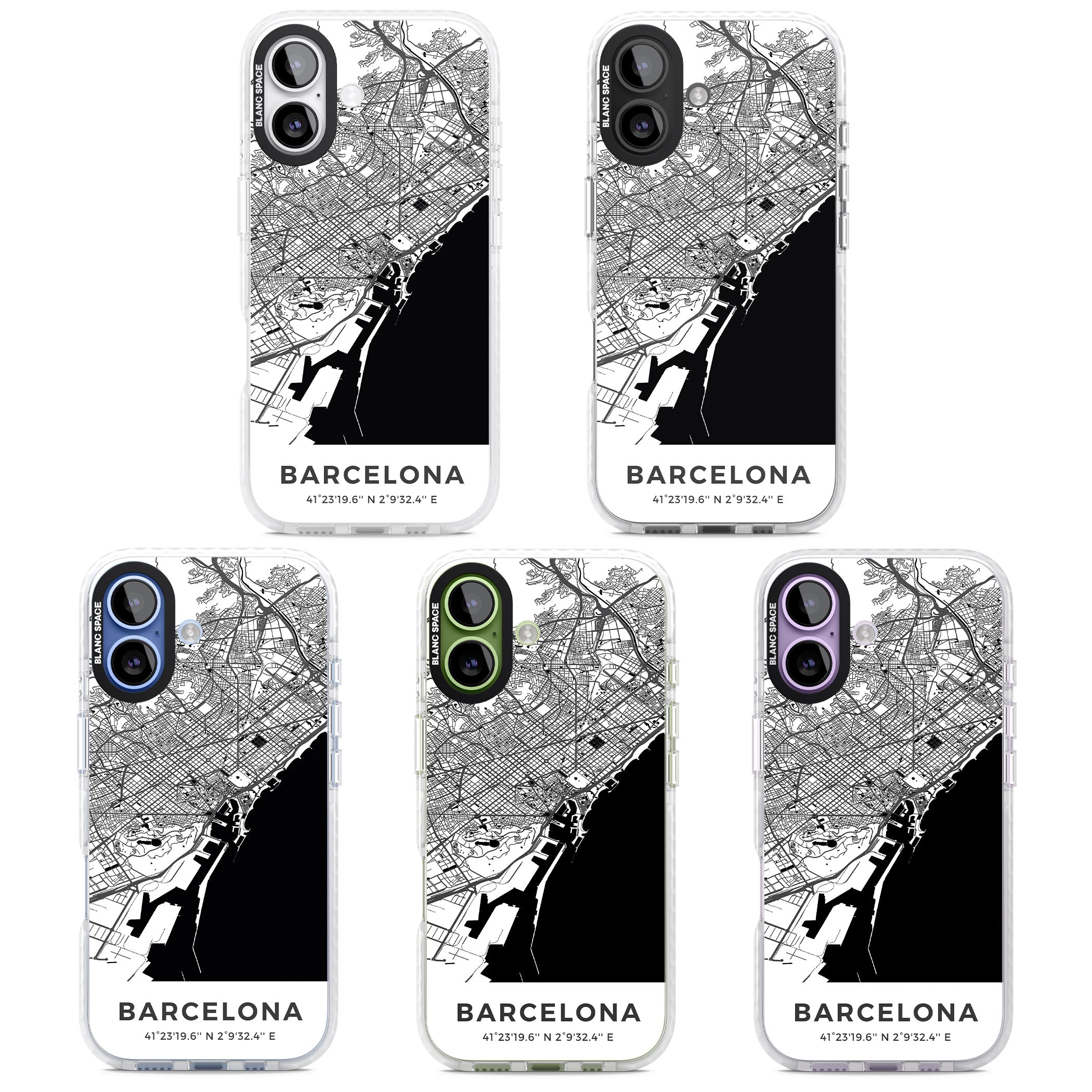 Barcelona Map iPhone 17 Impact Clear Phone Case APT Impact Protection