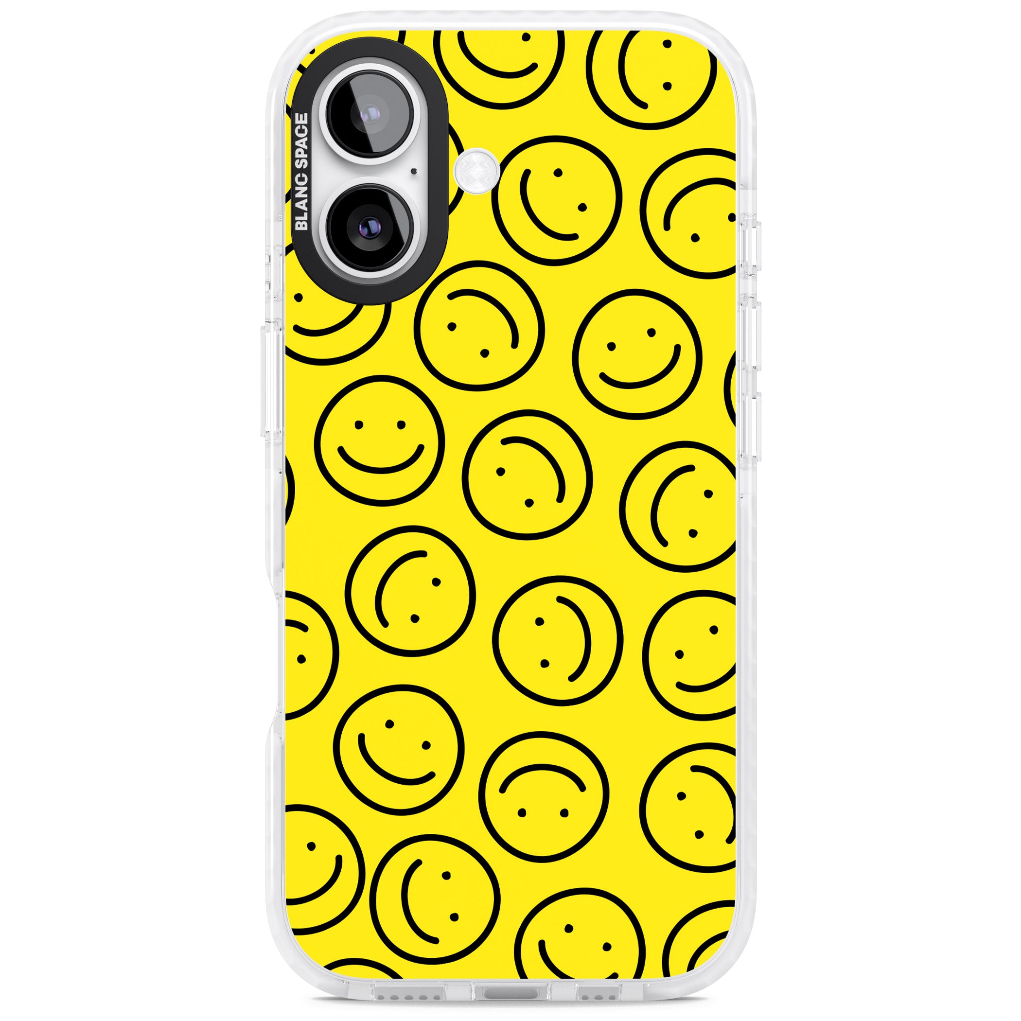 Happy Face Pattern iPhone 17 Impact Clear Phone Case