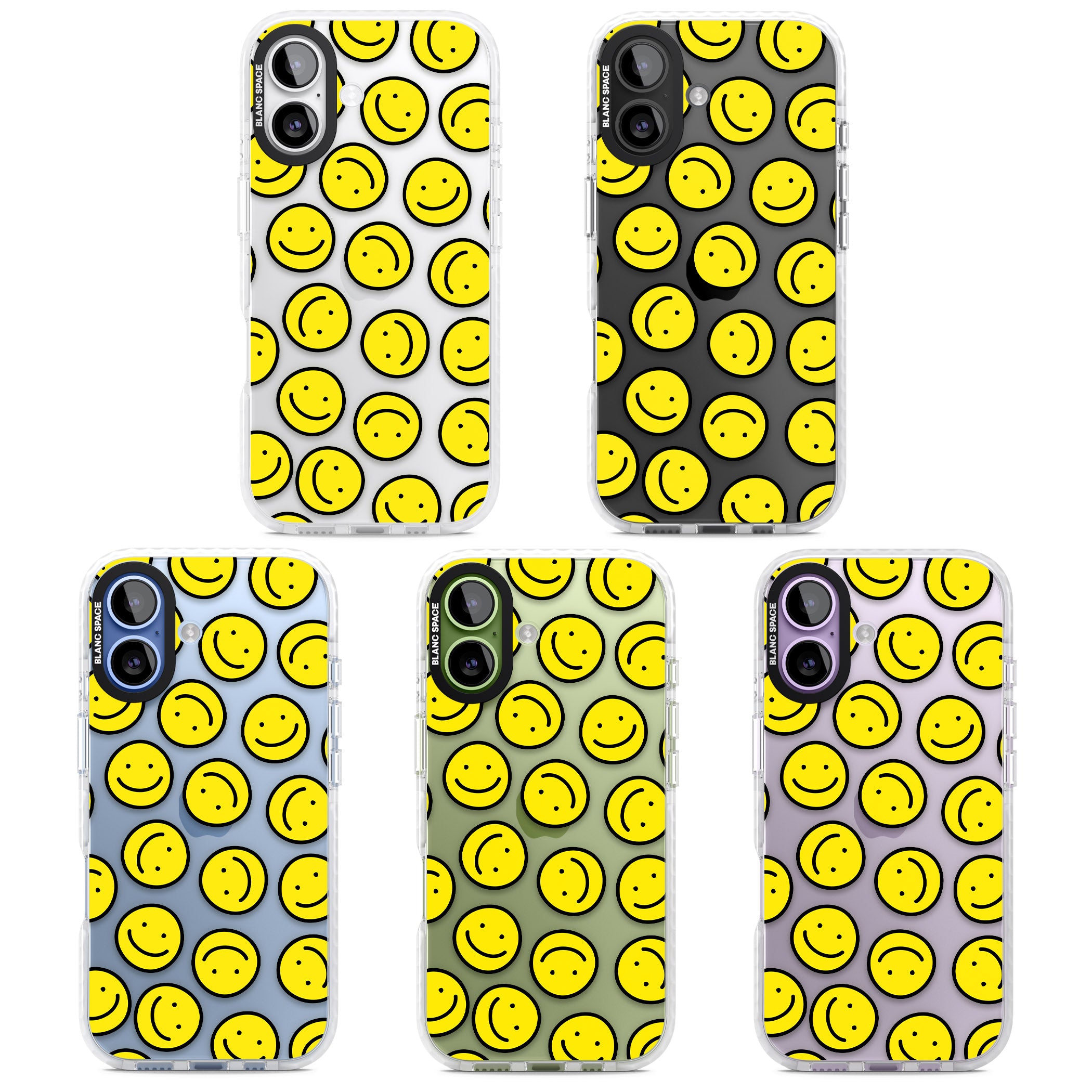 Smiley Face Pattern iPhone 17 Impact Clear Phone Case APT Impact Protection