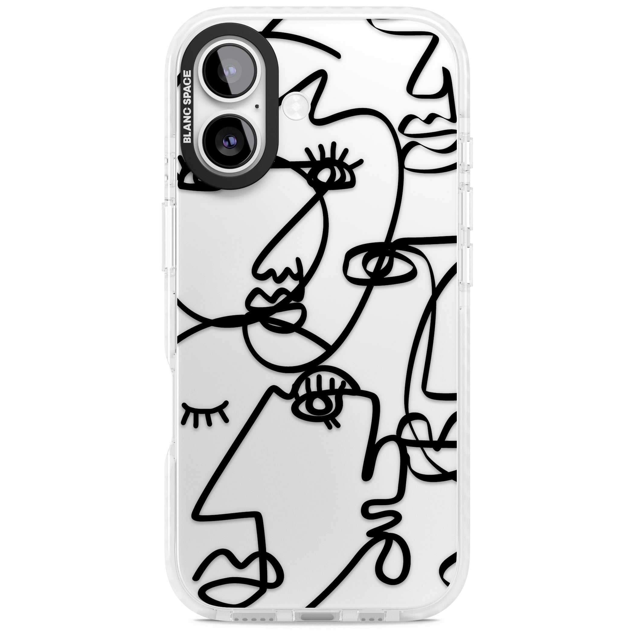 Abstract Line Art Black Clear iPhone 17 Impact Clear Phone Case