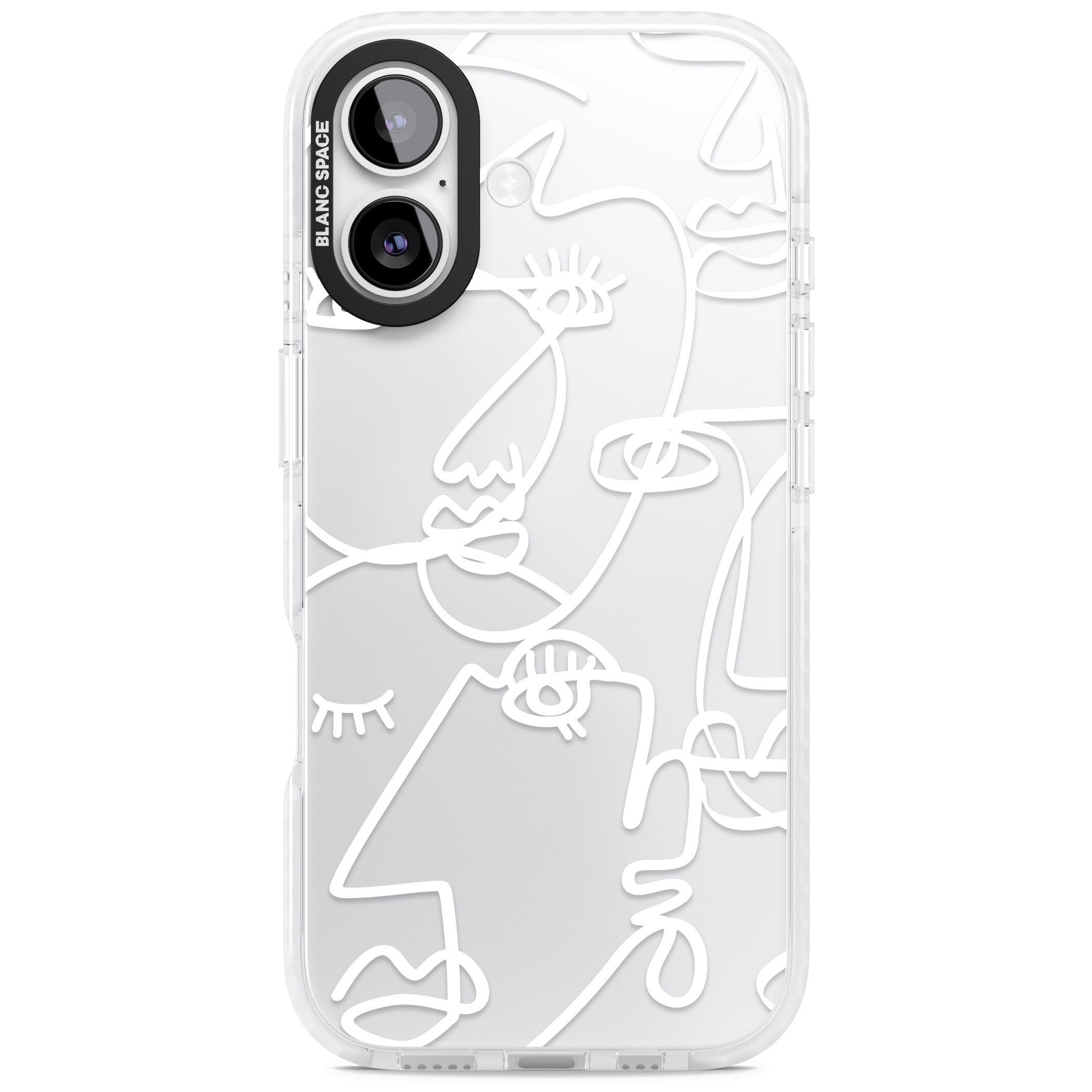Abstract Line Art White Clear iPhone 17 Impact Clear Phone Case
