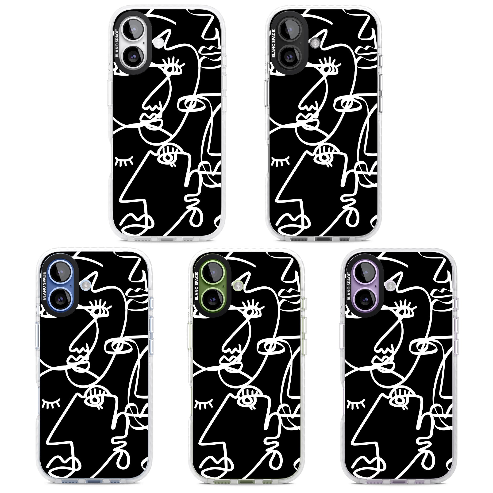 Abstract Line Art White Black iPhone 17 Impact Clear Phone Case APT Impact Protection