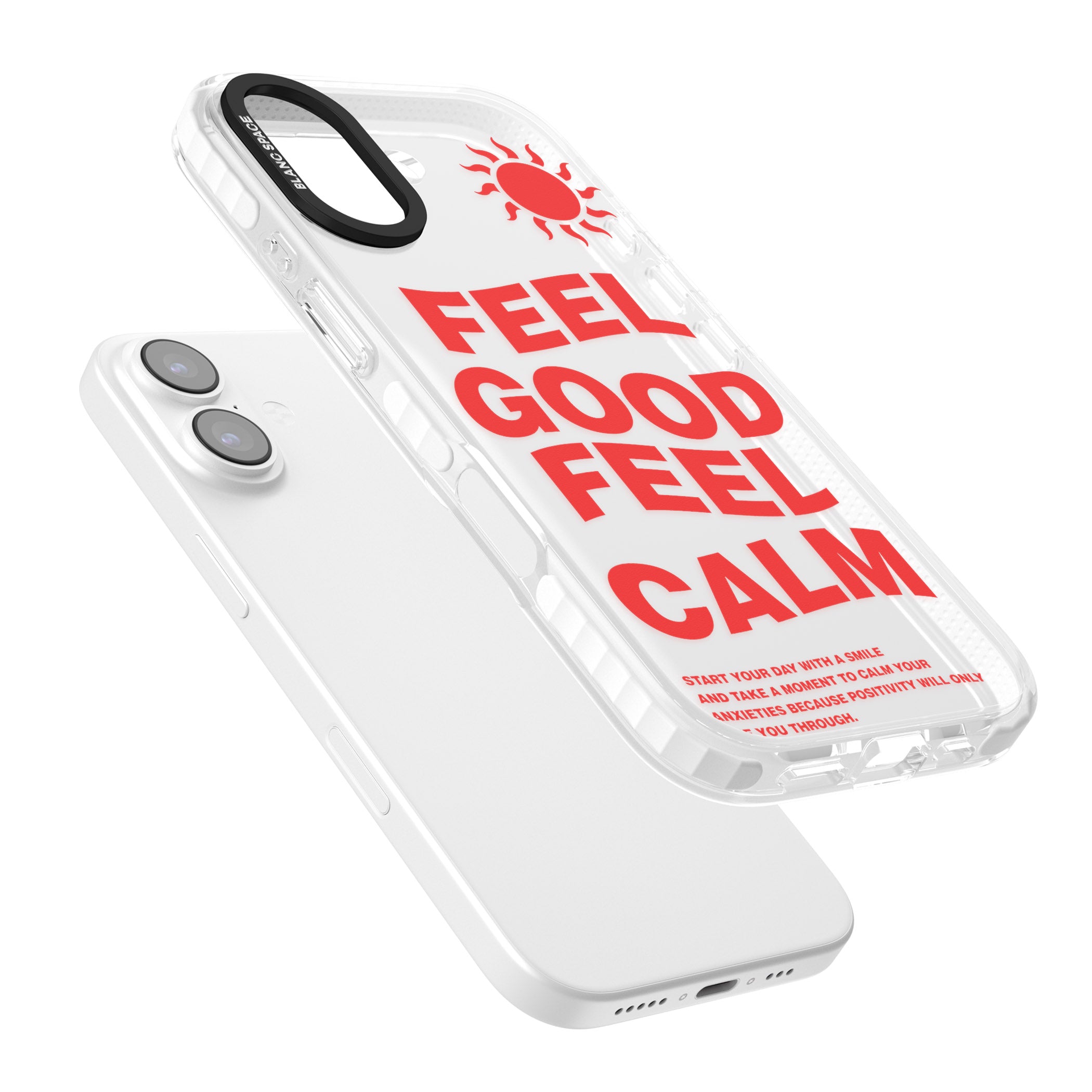 Feel Good Feel Calm (Red) iPhone 17 Impact Clear Phone Case Colours