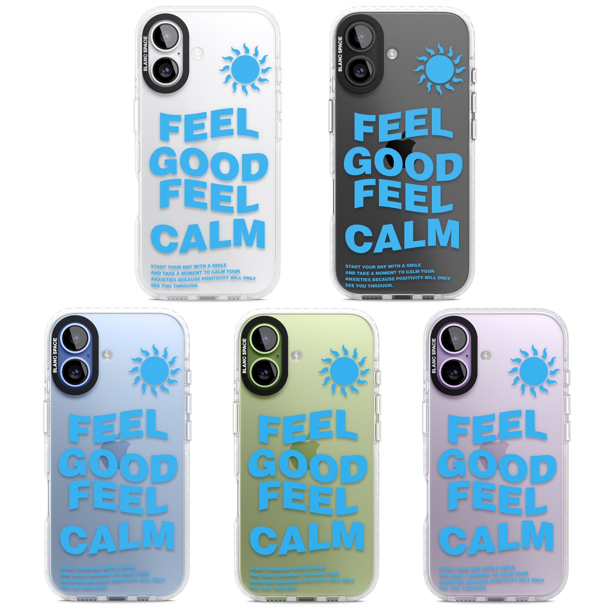 Feel Good Feel Calm (Blue) iPhone 17 Impact Clear Phone Case APT Impact Protection