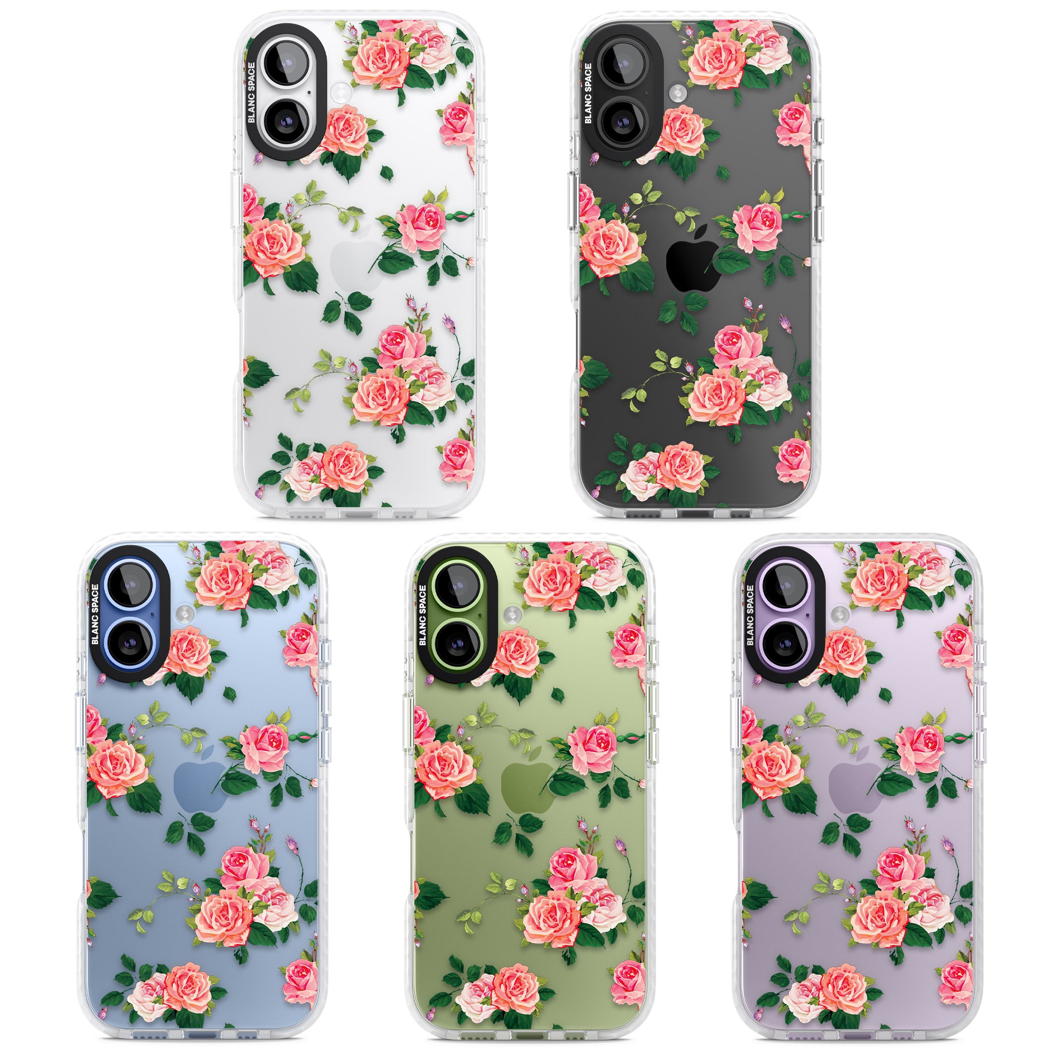 Pink Roses iPhone 17 Impact Clear Phone Case APT Impact Protection