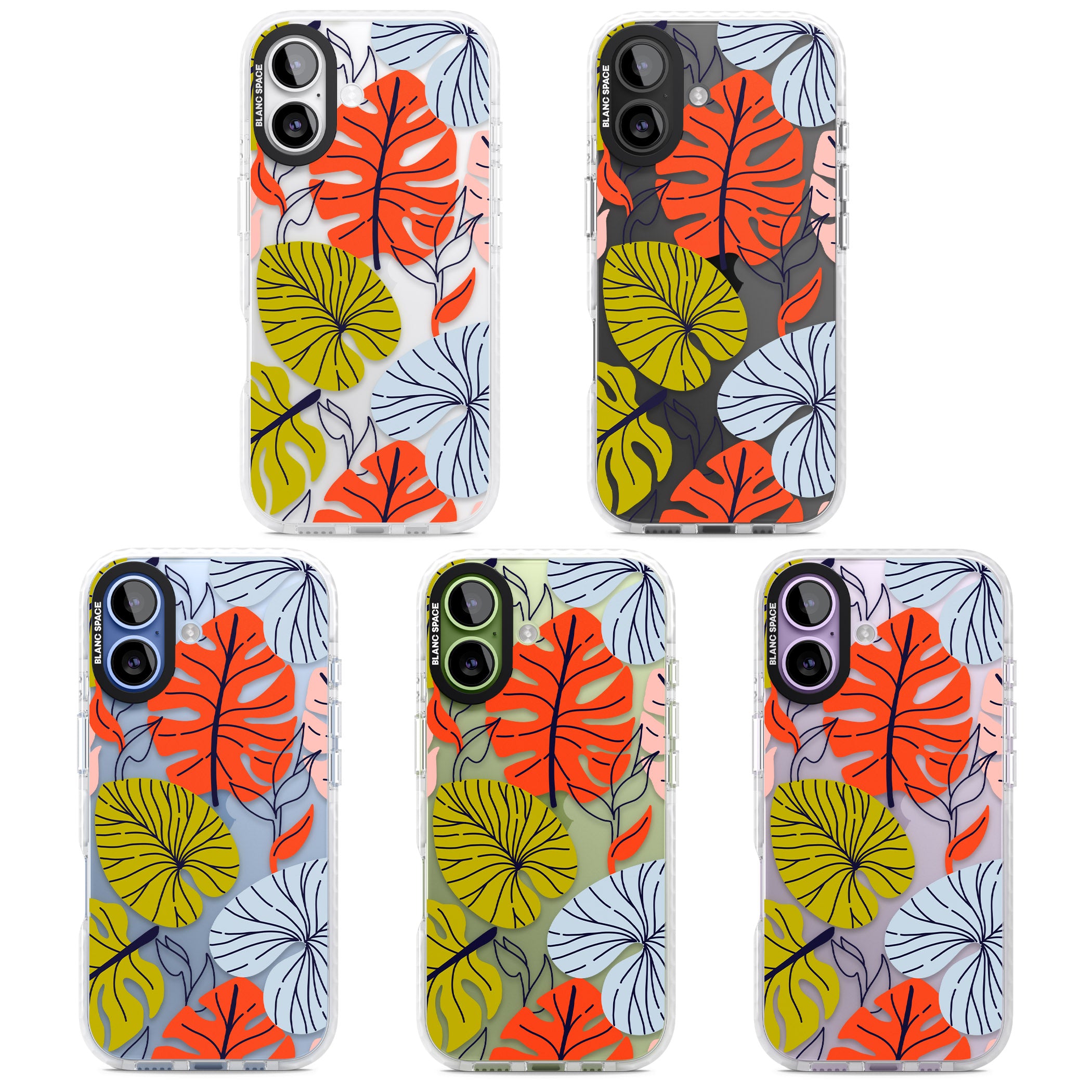 Retro Leaves iPhone 17 Impact Clear Phone Case APT Impact Protection